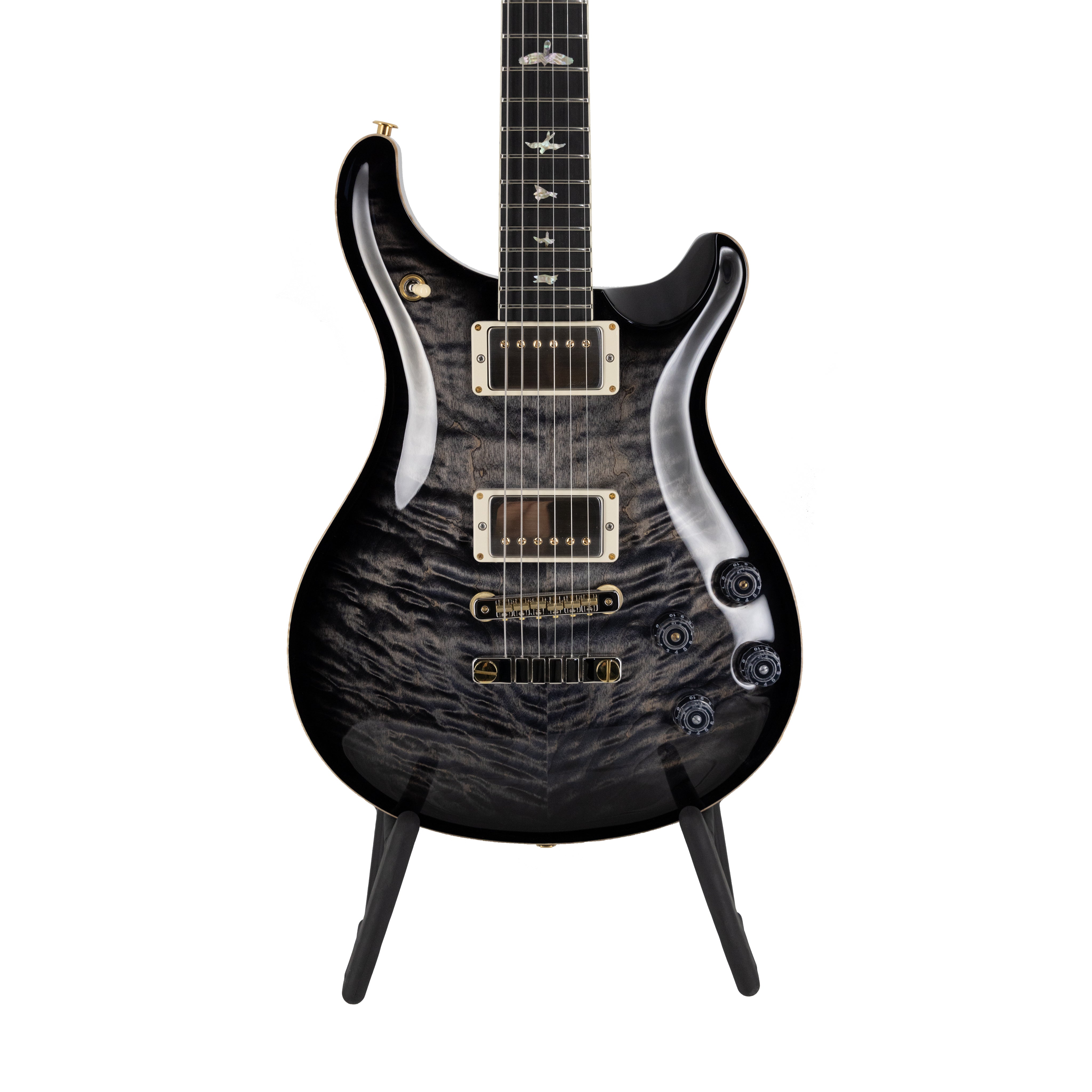 PRS McCarty 594 Quilt 10-Top Electric Guitar w/ Pattern Vintage Carve, Charcoal Burst - Zoso Music
