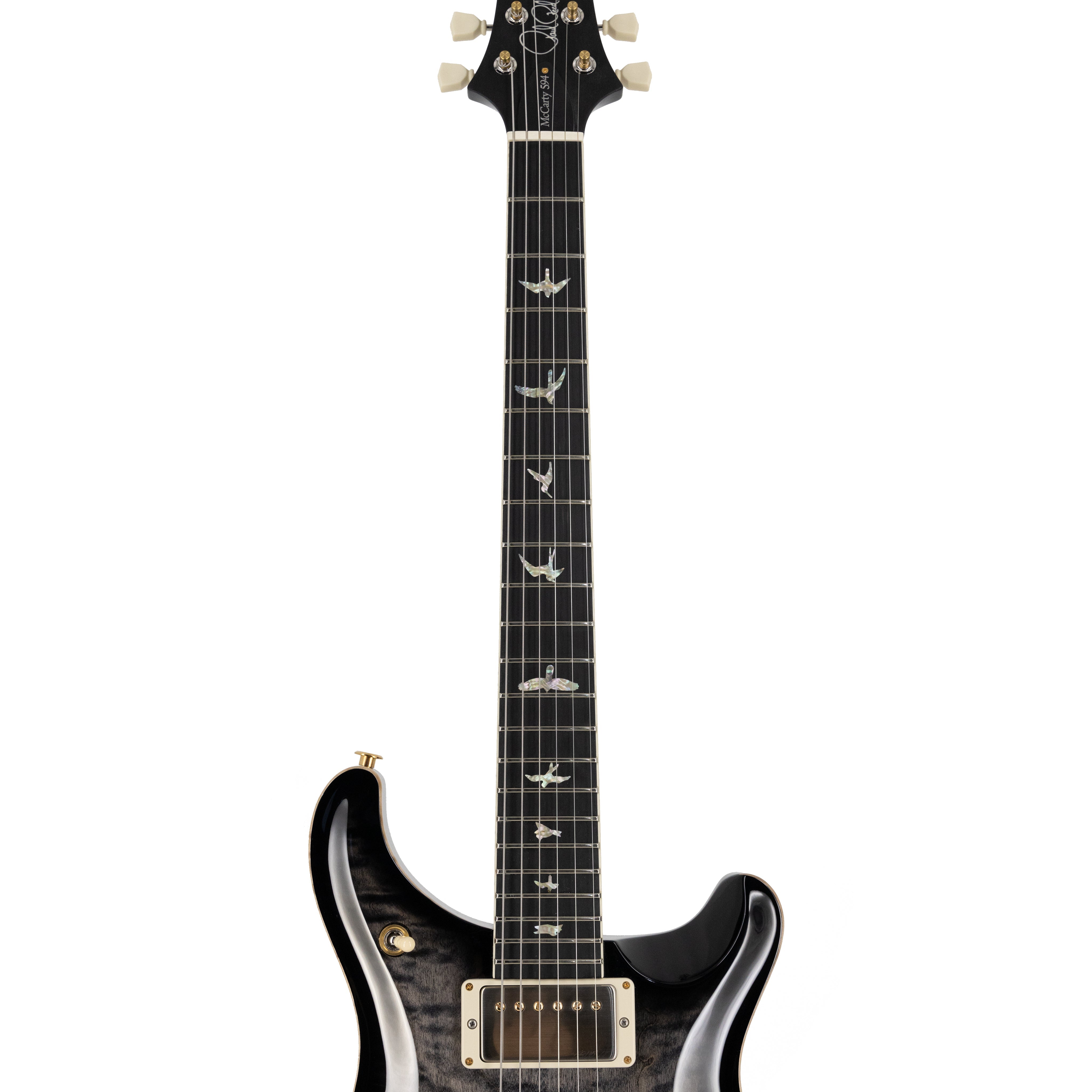 PRS McCarty 594 Quilt 10-Top Electric Guitar w/ Pattern Vintage Carve, Charcoal Burst - Zoso Music