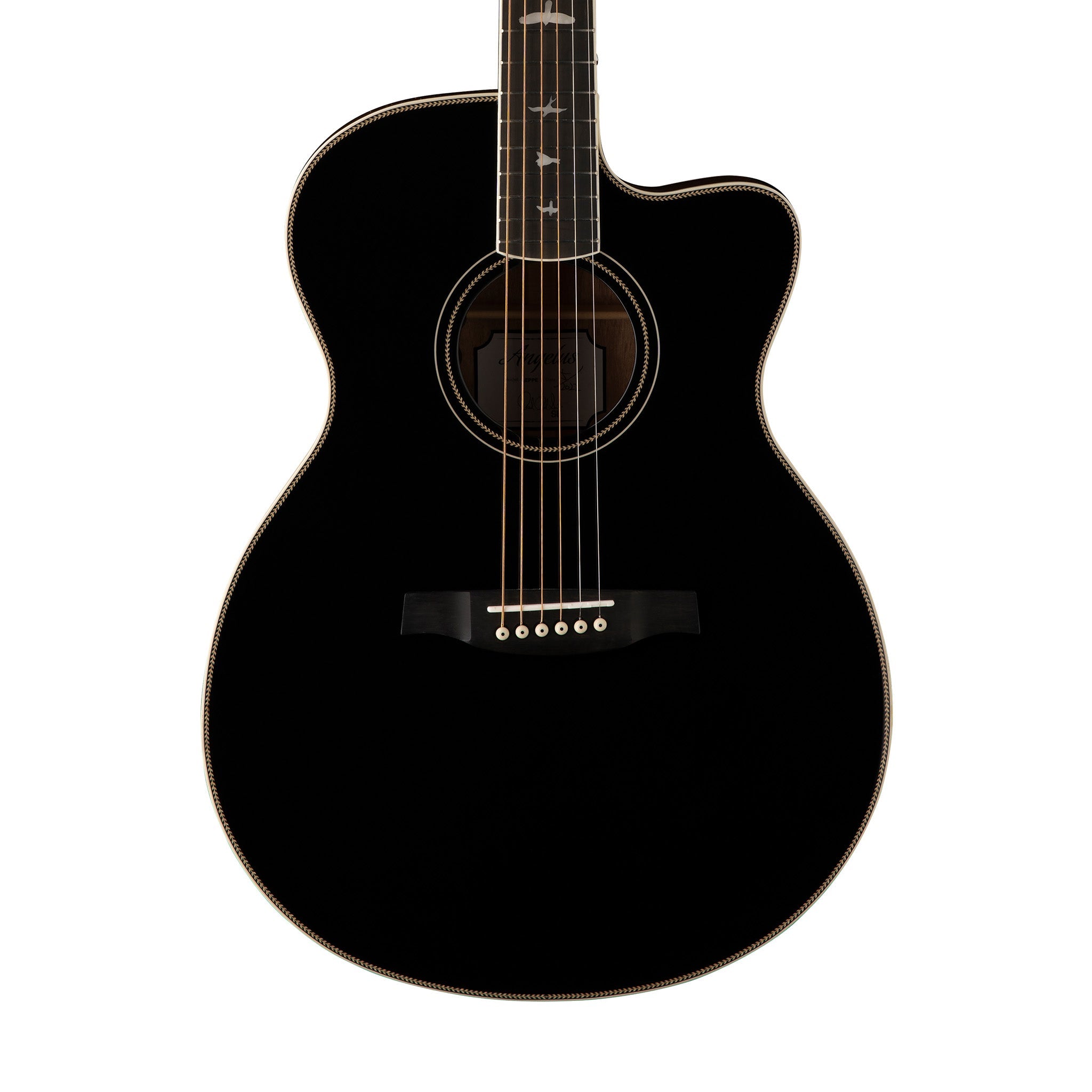 PRS SE A20 Angelus Acoustic Guitar w/Black Top & Bag, Satin Black - Zoso Music