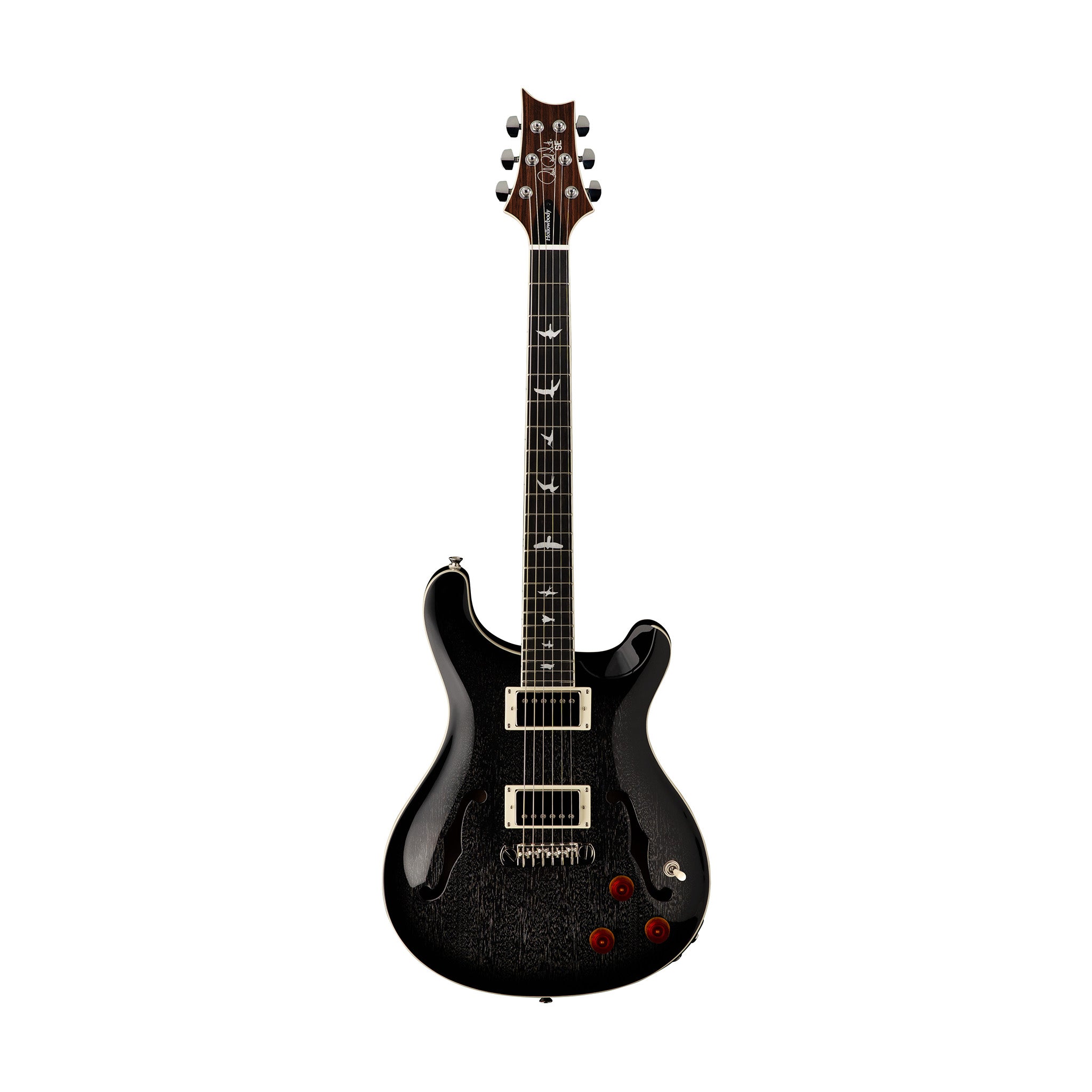 PRS SE Hollowbody Standard Piezo Electric Guitar w/Case, Dog Hair Smokeburst - Zoso Music 