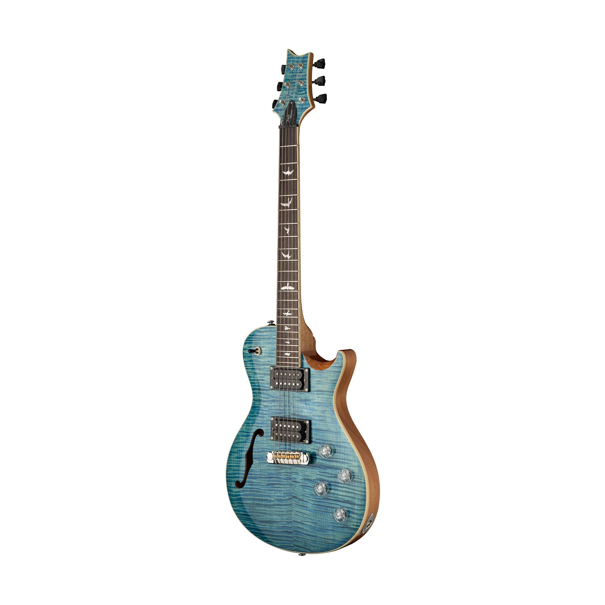 PRS SE Zach Myers 594 Left-Handed Semi Hollow-Body Electric Guitar, Myers Blue |  PRS |  ELECTRIC GUITAR |  Zoso Music