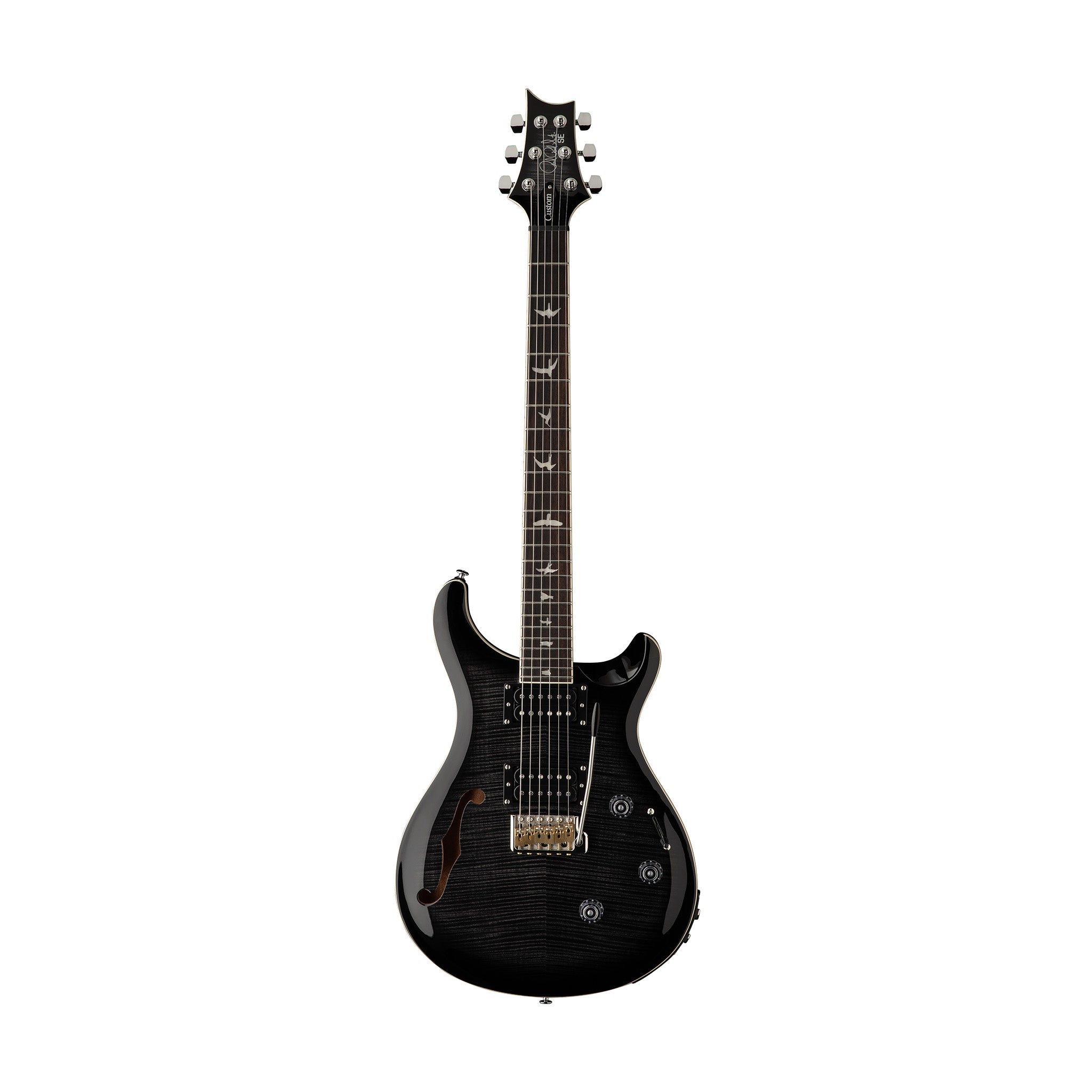 PRS SE Custom 24 Semi-Hollowbody Piezo, Charcoal Burst |  PRS |  ELECTRIC GUITAR |  Zoso Music