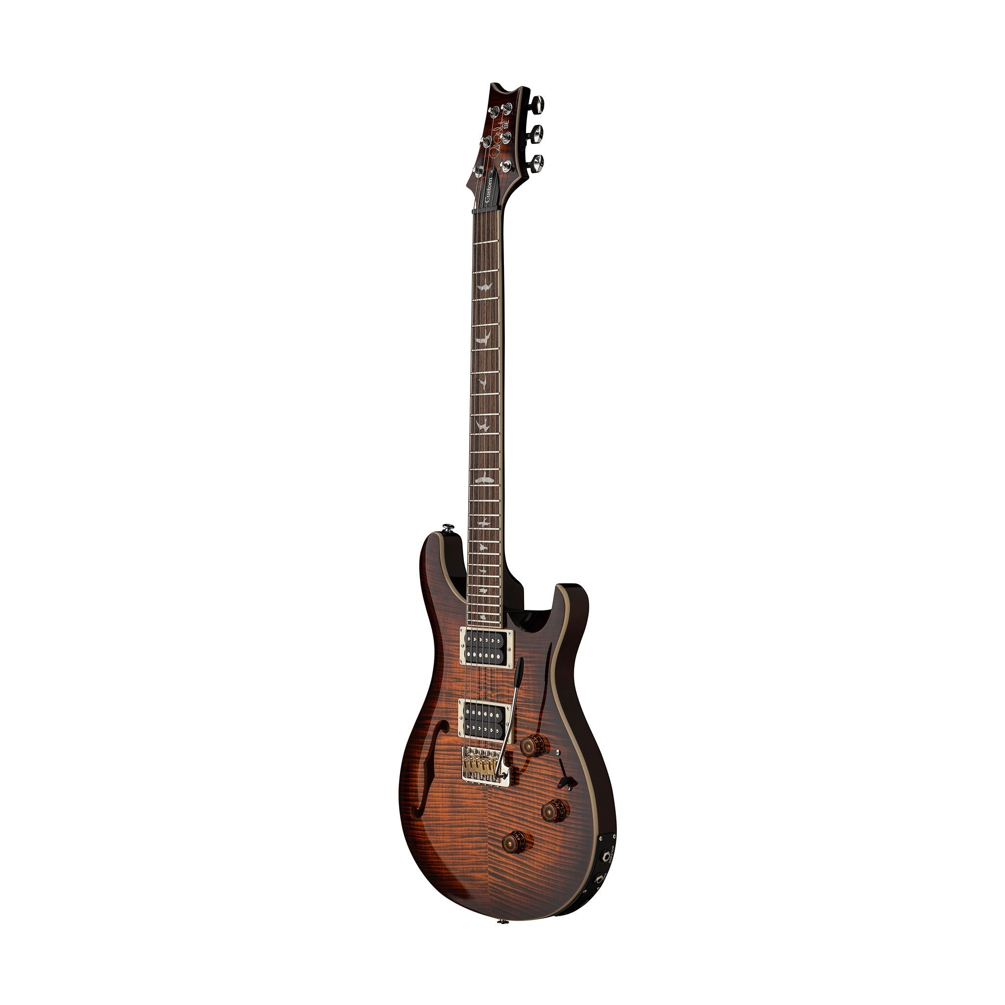 PRS SE Custom 24 Semi-Hollowbody Piezo, Orange Tiger Smokeburst |  PRS |  ELECTRIC GUITAR |  Zoso Music