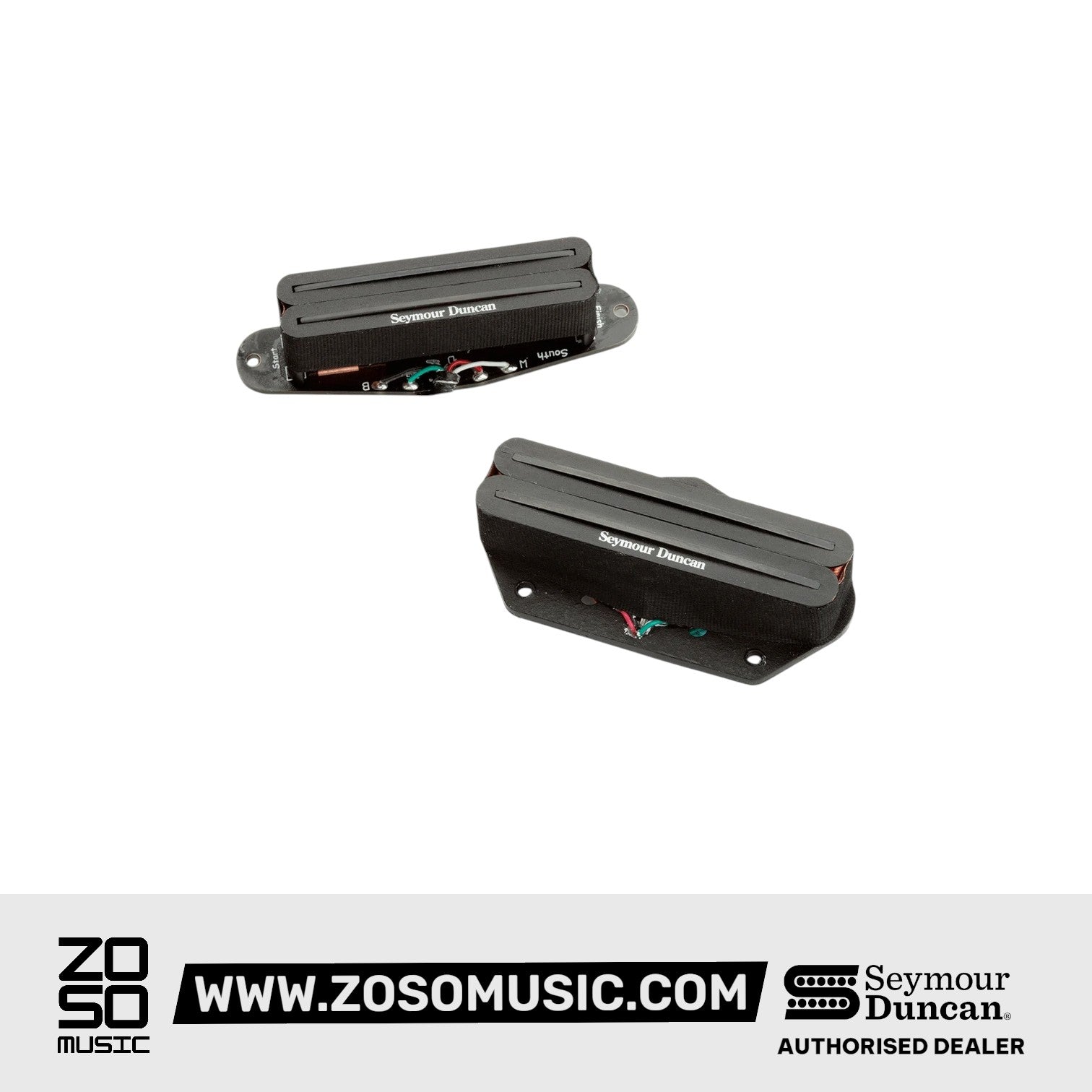 Seymour Duncan Hot Rails 6-String Tele Pickups Set, Black