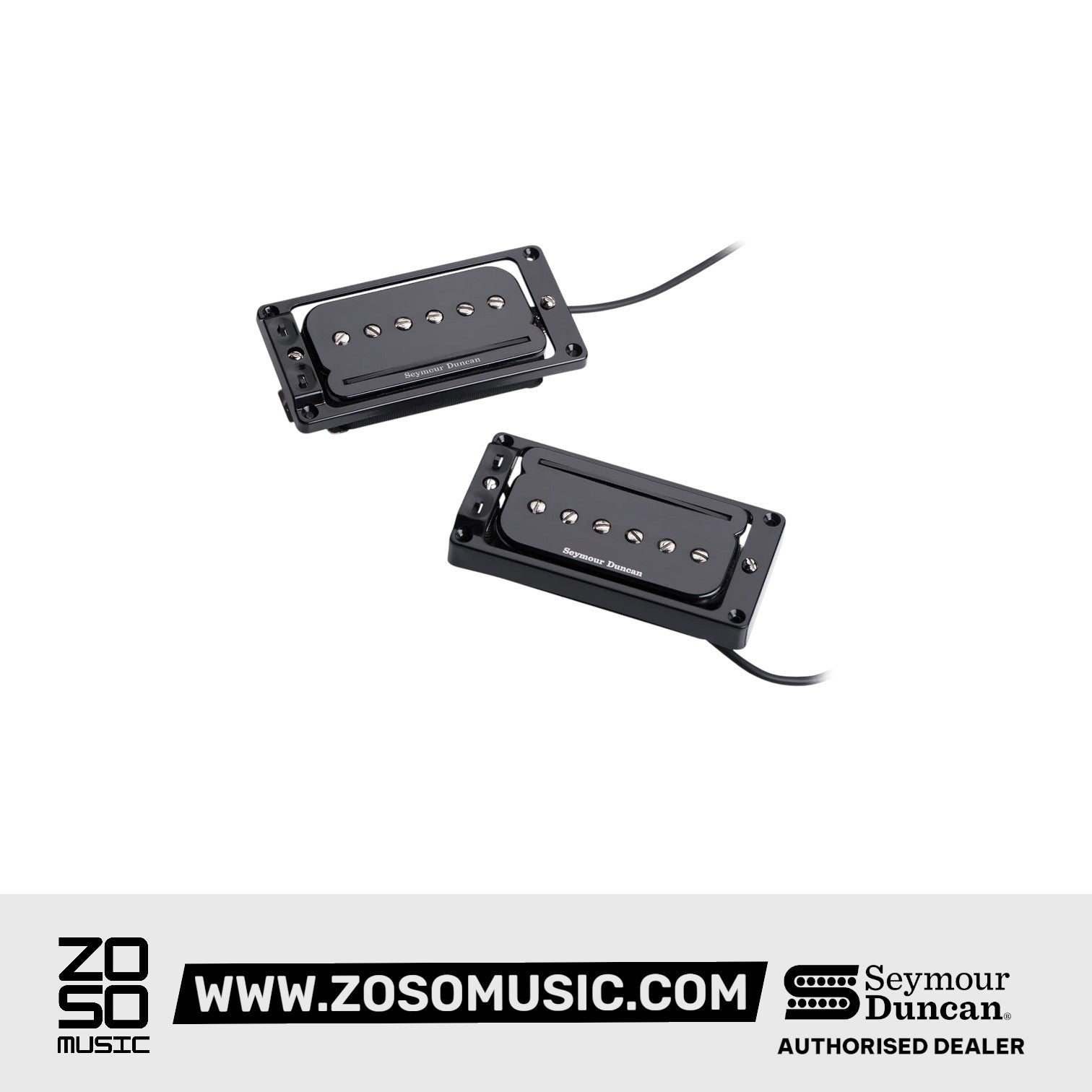 Seymour Duncan P-Rails 6-Strings Triple Shot Flat Humbucker Pickups Set, Black