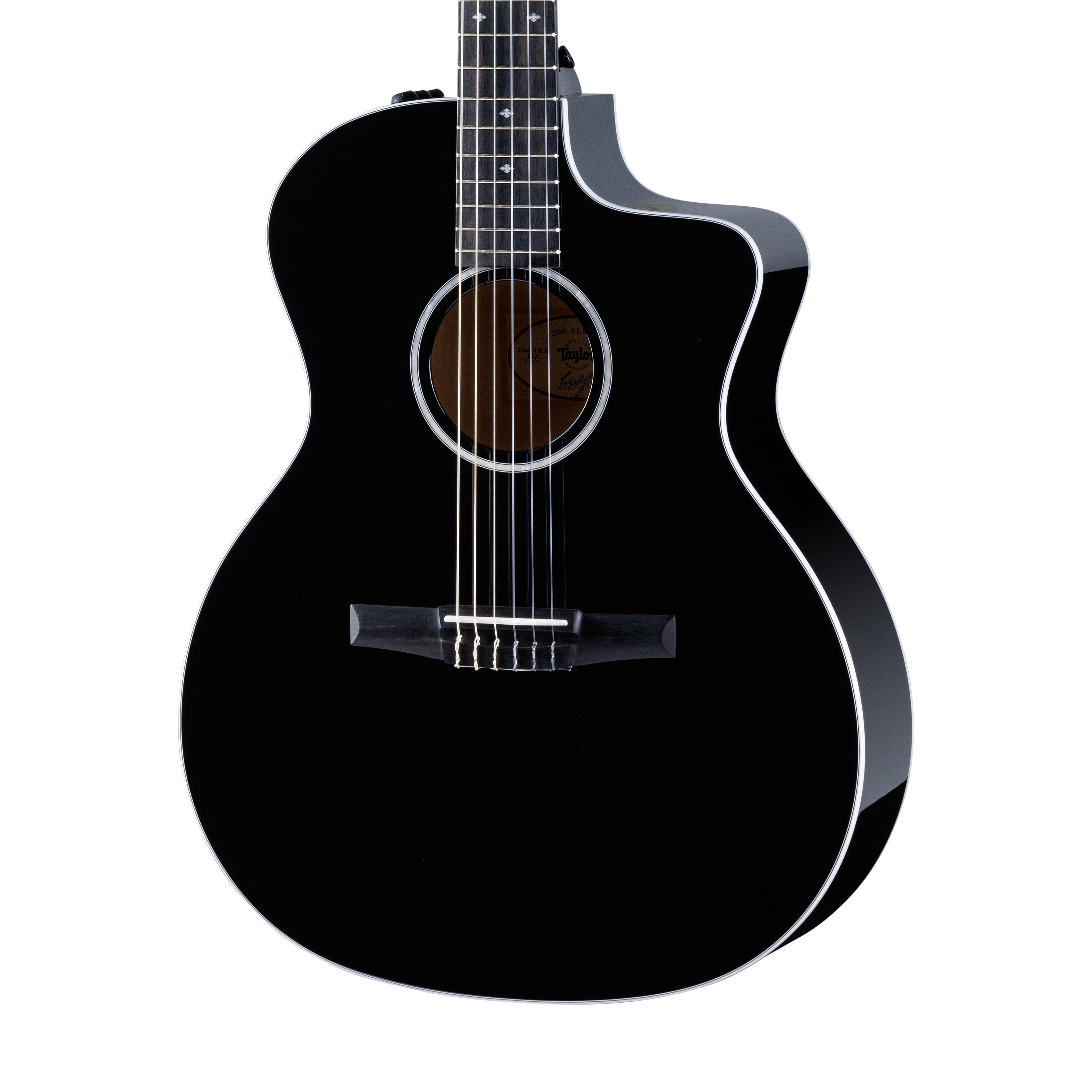 Taylor 214ce-N DLX Special Edition Grand Auditorium Nylon-String Acoustic Guitar w/Bag, Black | Zoso Music Sdn Bhd