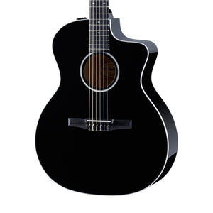 Taylor 214ce-N DLX Special Edition Grand Auditorium Nylon-String Acoustic Guitar w/Bag, Black | Zoso Music Sdn Bhd
