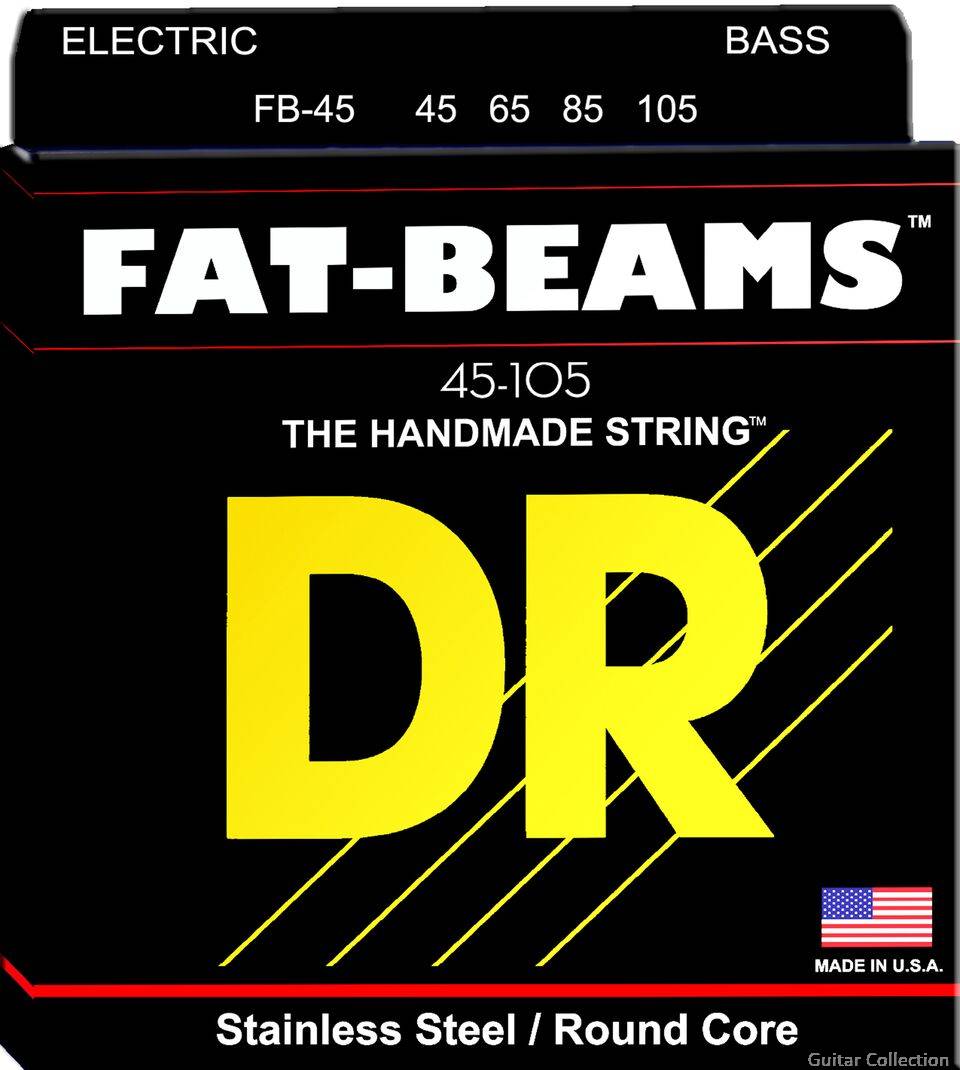 DR Strings FB-45 FAT BEAMS Stainless Steel Bass Strings | 4-String Medium (045 - 105)