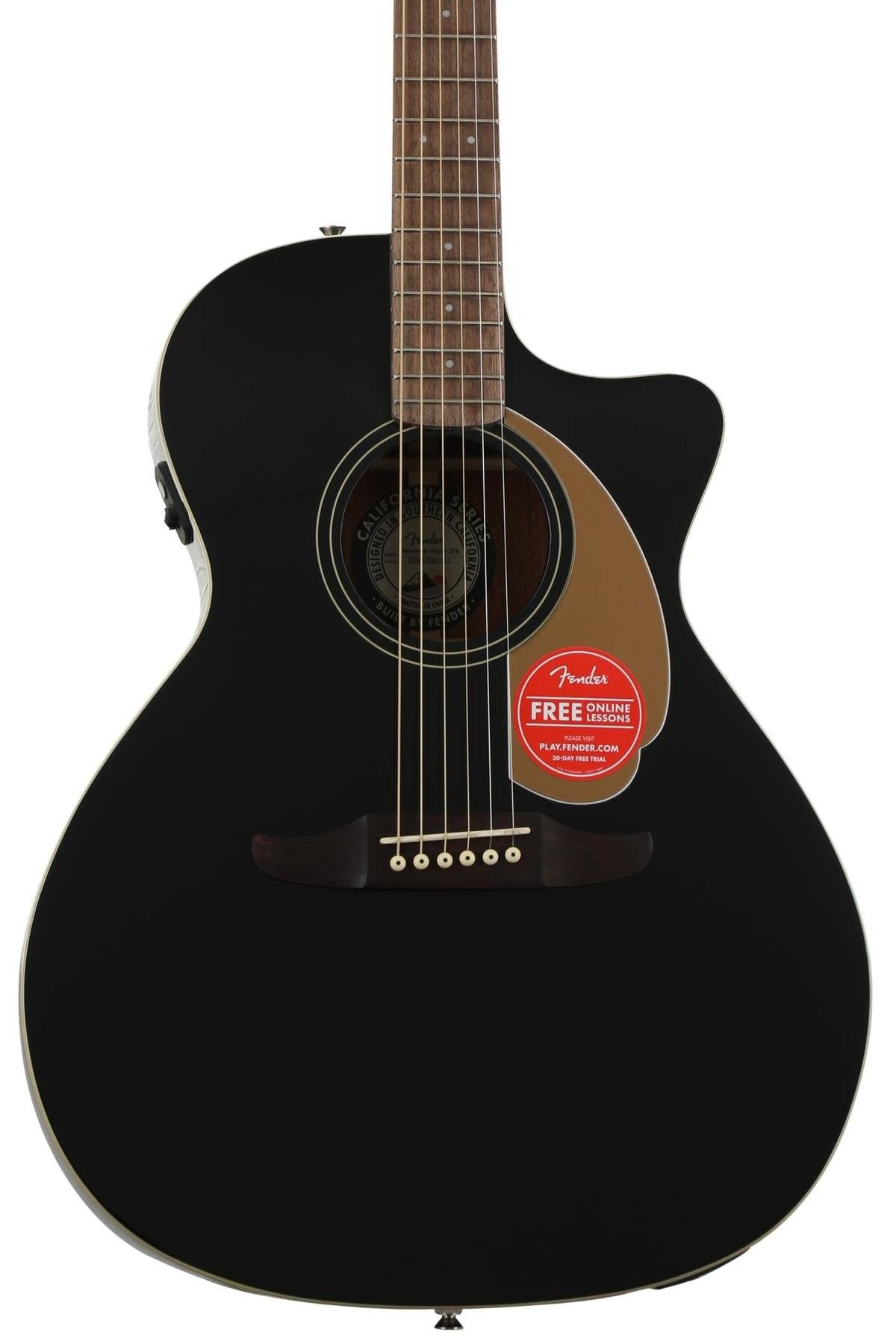 Fender Newporter Player Medium-Sized Acoustic Guitar, Jetty Black