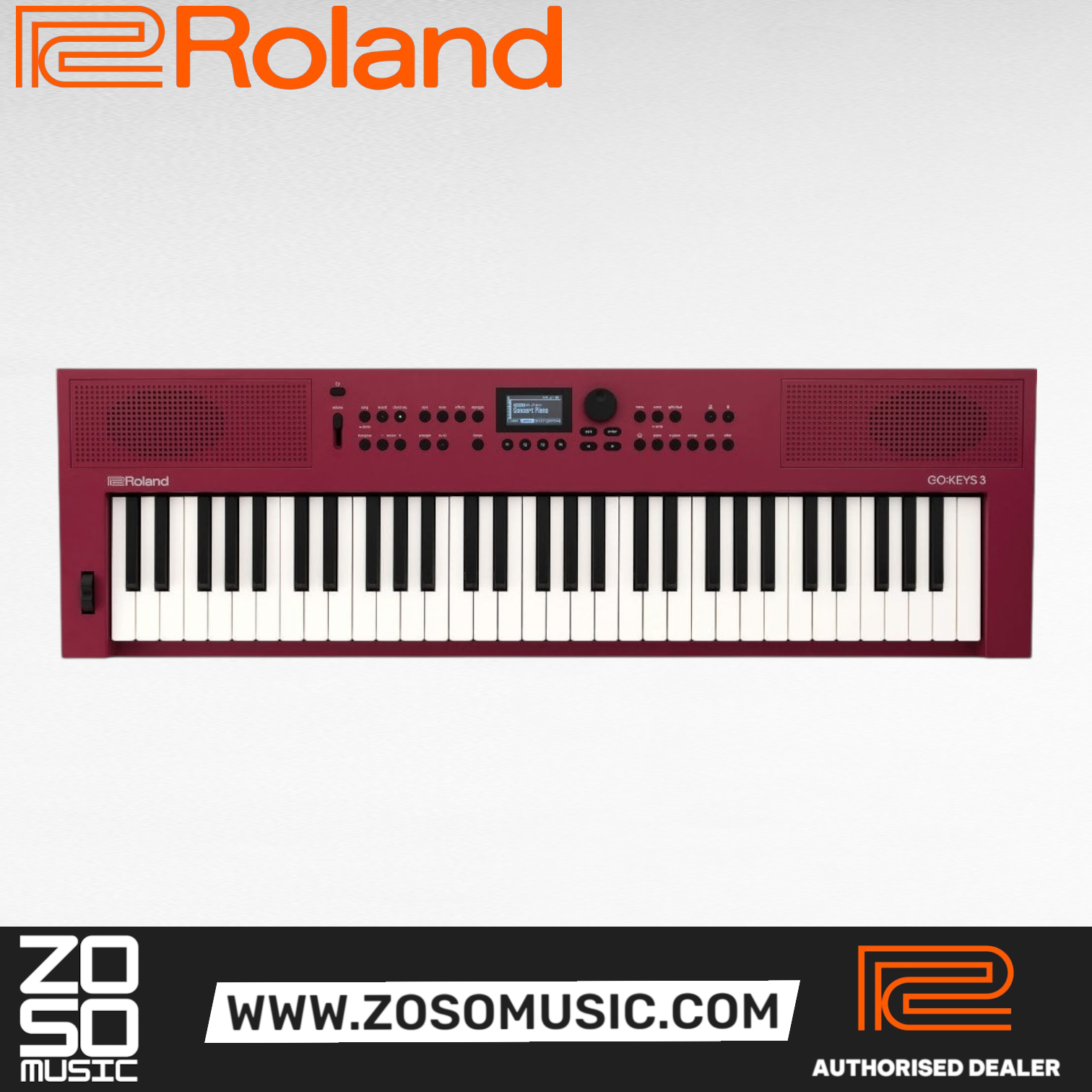 Roland GO:KEYS 3 Keyboard - Red | Zoso Music Sdn Bhd