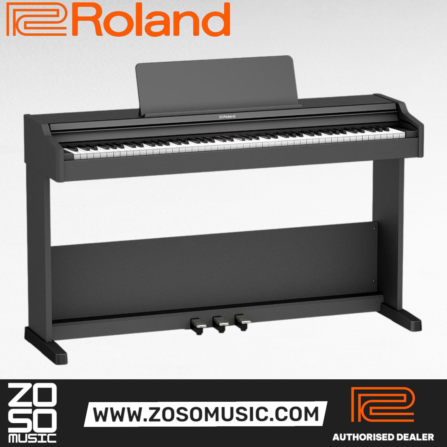 Roland RP107 Digital Piano with FREE RH-5 Headphone and Piano Bench - Black |  ROLAND |  PIANO-DIGITAL |  Zoso Music