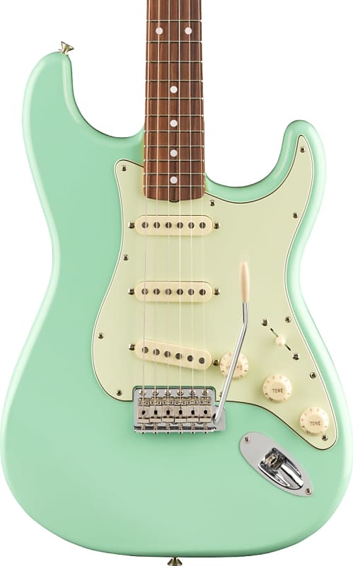 Fender Vintera 60s Stratocaster Electric Guitar, Pau Ferro FB, Surf Green