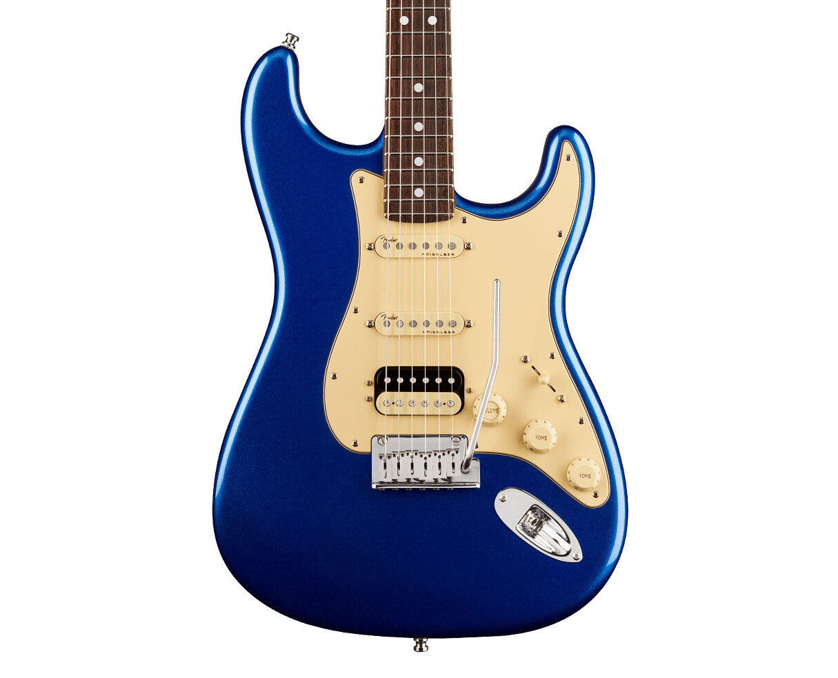 Fender American Ultra HSS Stratocaster Electric Guitar, RW FB, Cobra Blue