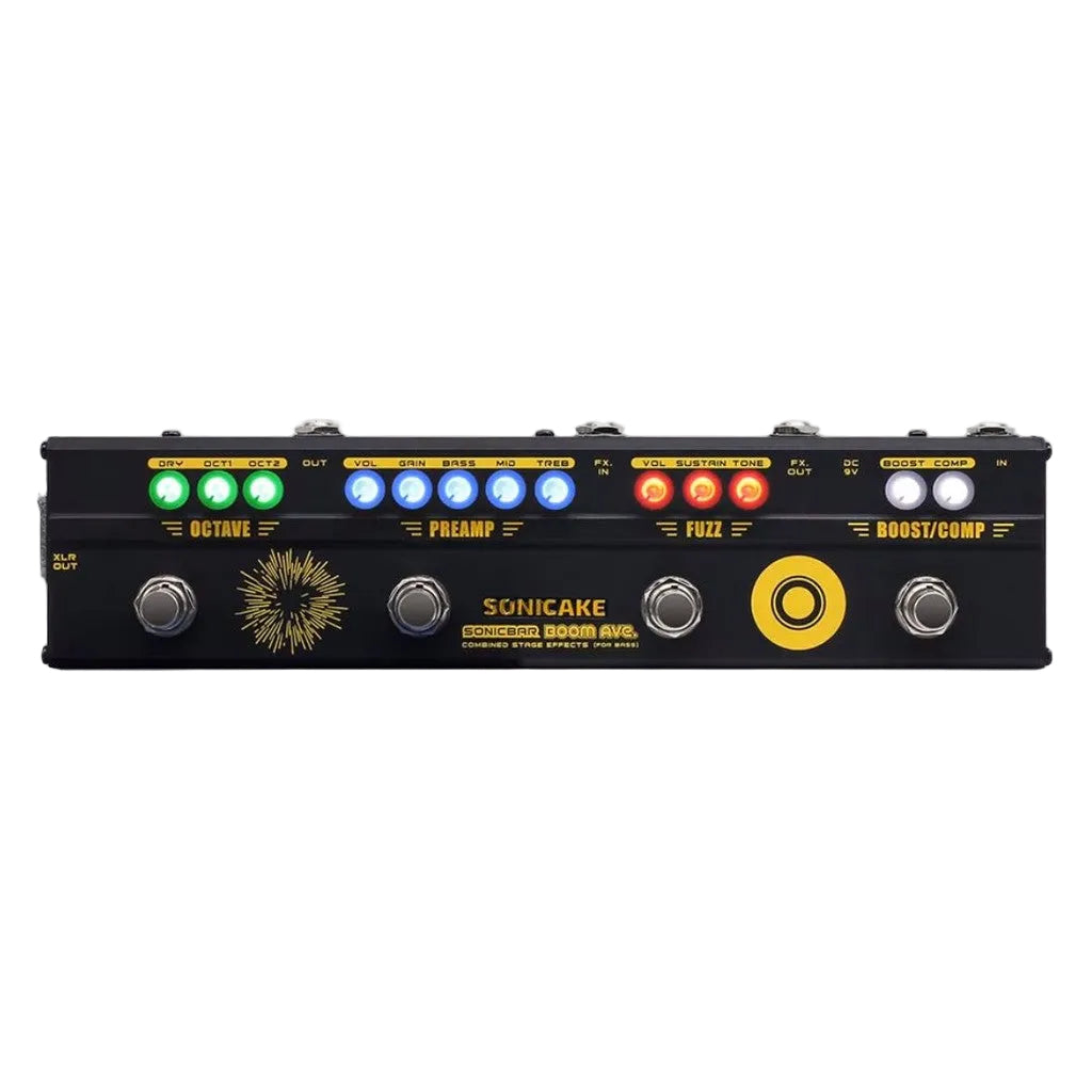 Sonicake QCE-40 Boom Ave. Brasil Bass Preamp DI Box Multi Effects Compressor Boost Fuzz Octave Pedal with FX Loop | Zoso Music Sdn Bhd