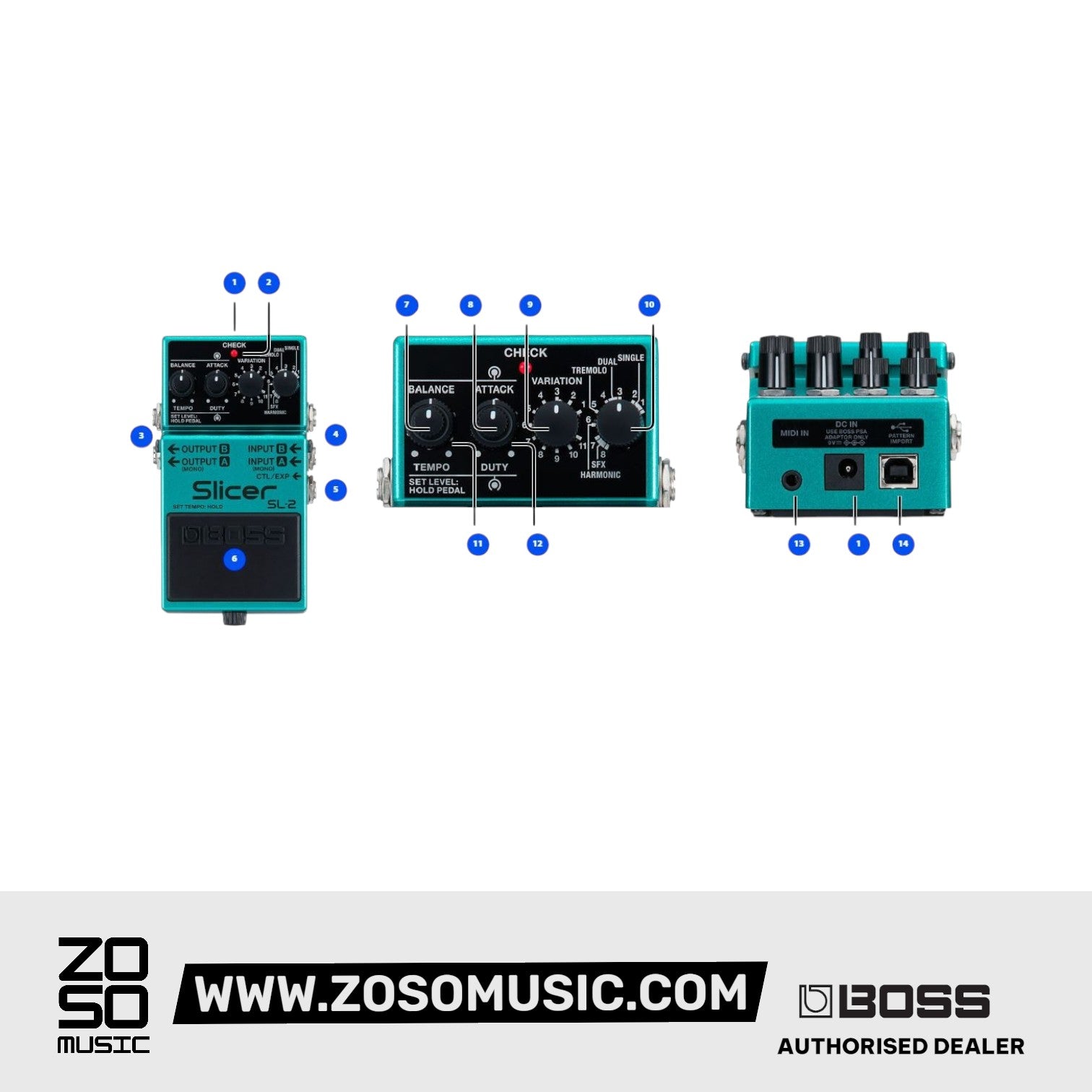 Boss SL-2 Slicer Audio Pattern Processor Pedal |  BOSS |  EFFECTS |  Zoso Music