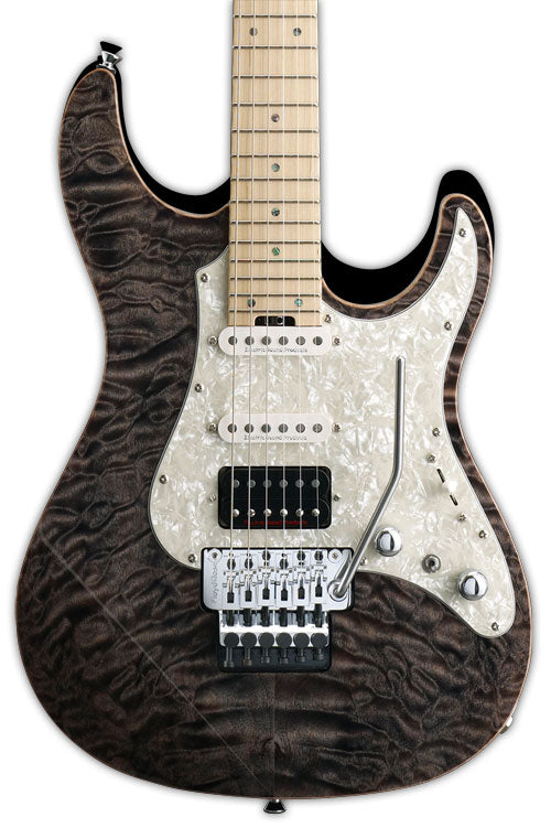 ESP Snapper-CTM24-FR/M - See Thru Black with White Pearl Black (SNAPPERCTM24FRM)