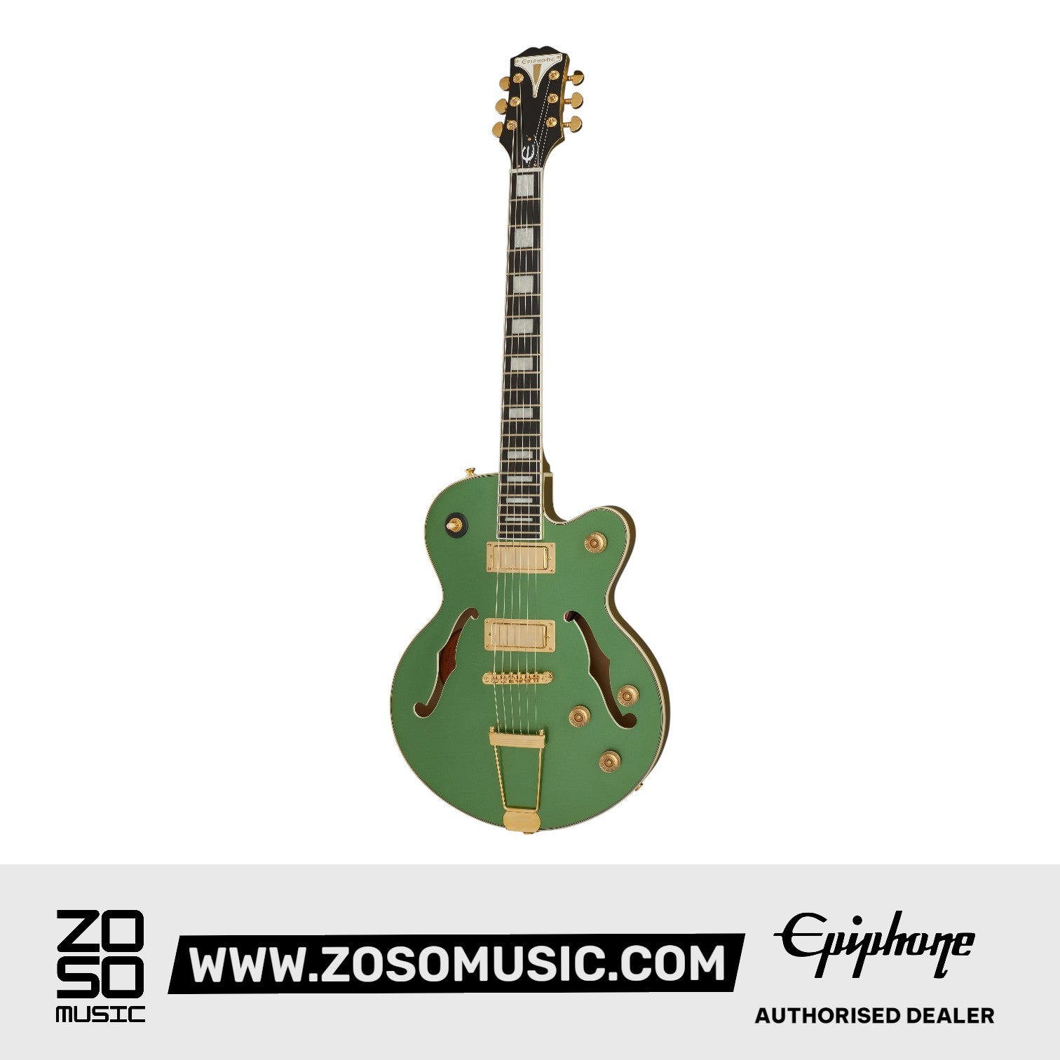 Epiphone ETUEEGMGH1 Uptown Kat ES Semi-hollowbody Electric Guitar - Emerald Green Metallic |  EPIPHONE |  ELECTRIC GUITAR |  Zoso Music