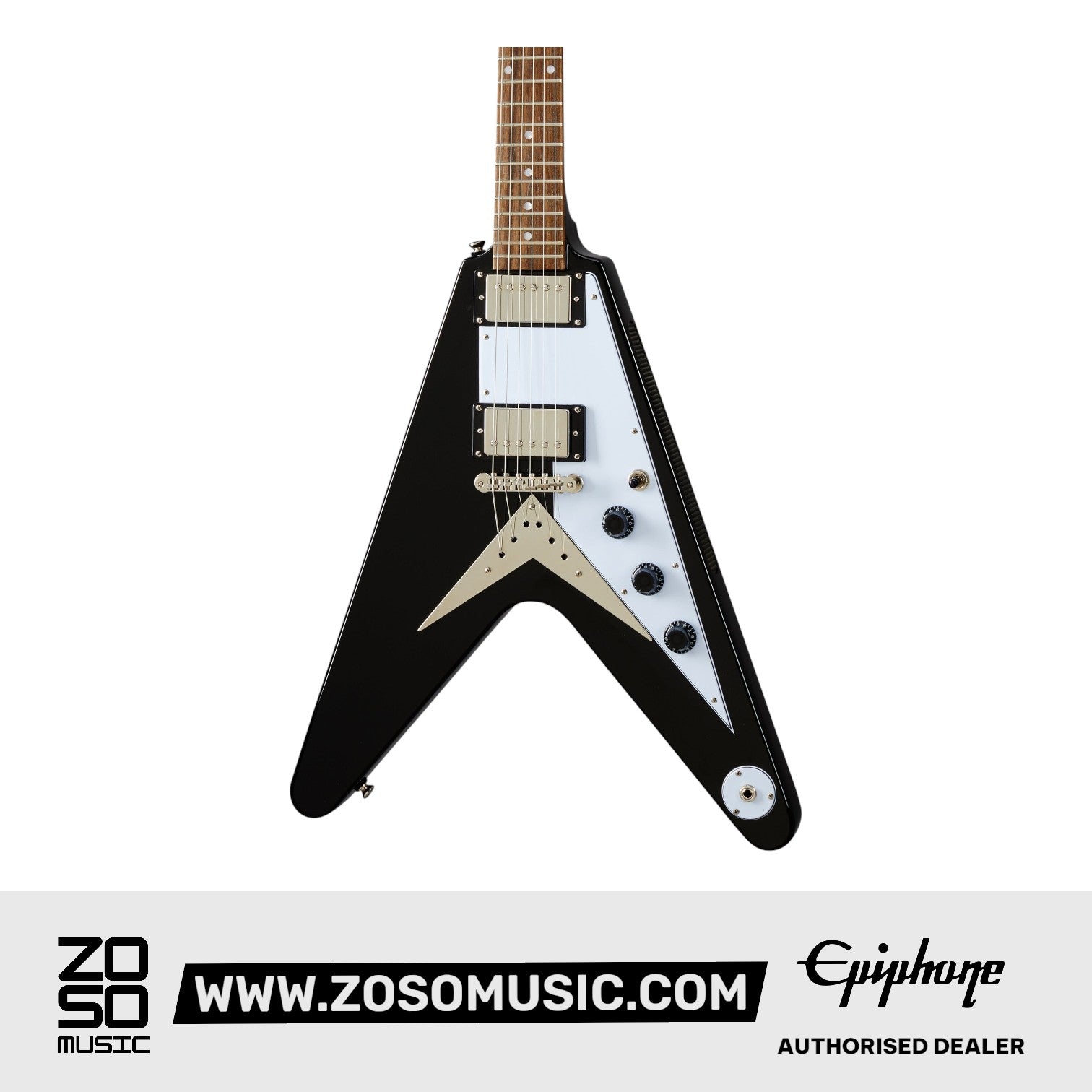 Epiphone EIFVEBNH1 Flying V Electric Guitar - Ebony |  EPIPHONE |  ELECTRIC GUITAR |  Zoso Music