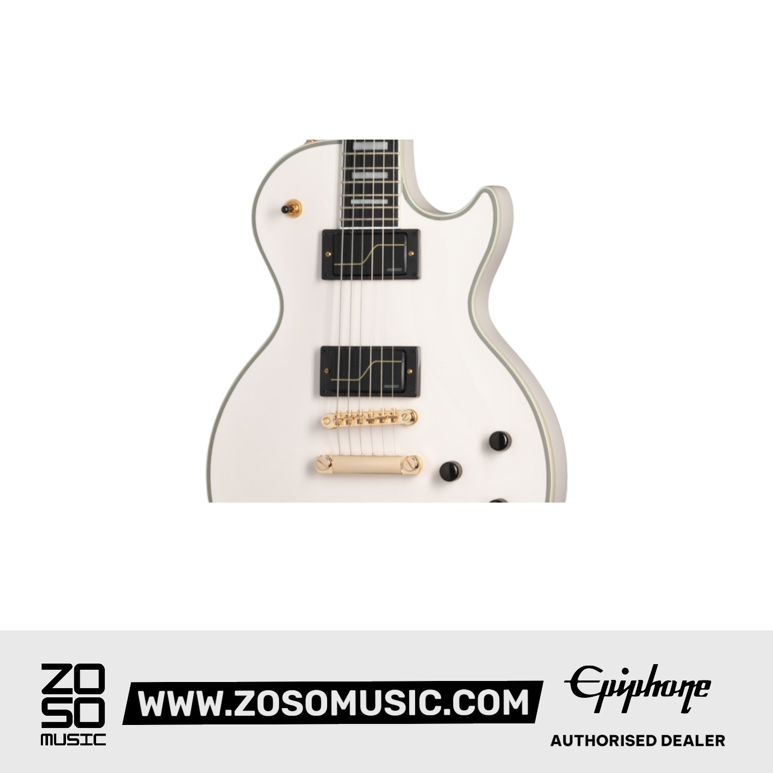 Epiphone EILPCMKH6BWGH3 Matt Heafy Les Paul Custom Origins (Incl. Hard Case) Bone White |  EPIPHONE |  ELECTRIC GUITAR |  Zoso Music
