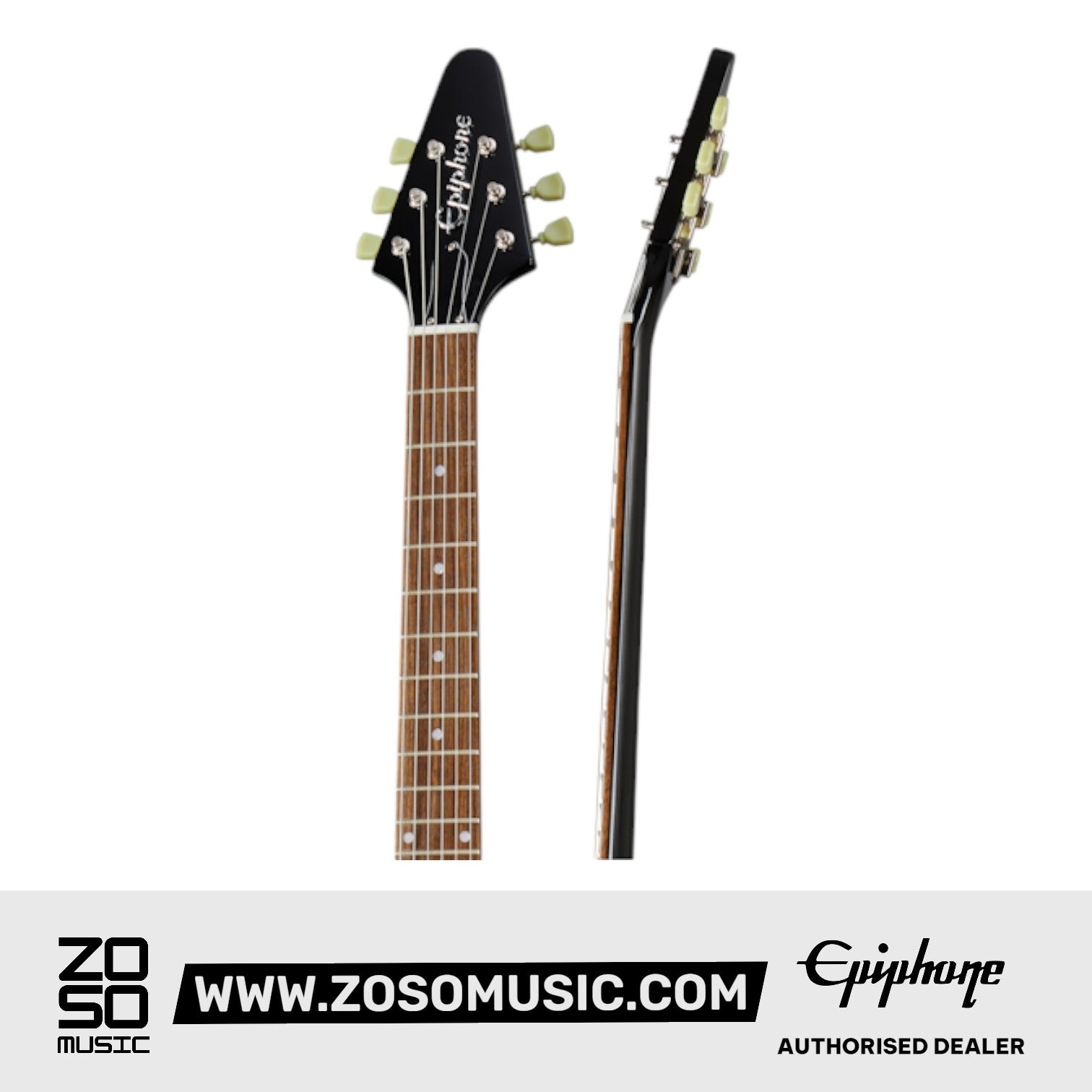 Epiphone EIFVEBNH1 Flying V Electric Guitar - Ebony |  EPIPHONE |  ELECTRIC GUITAR |  Zoso Music