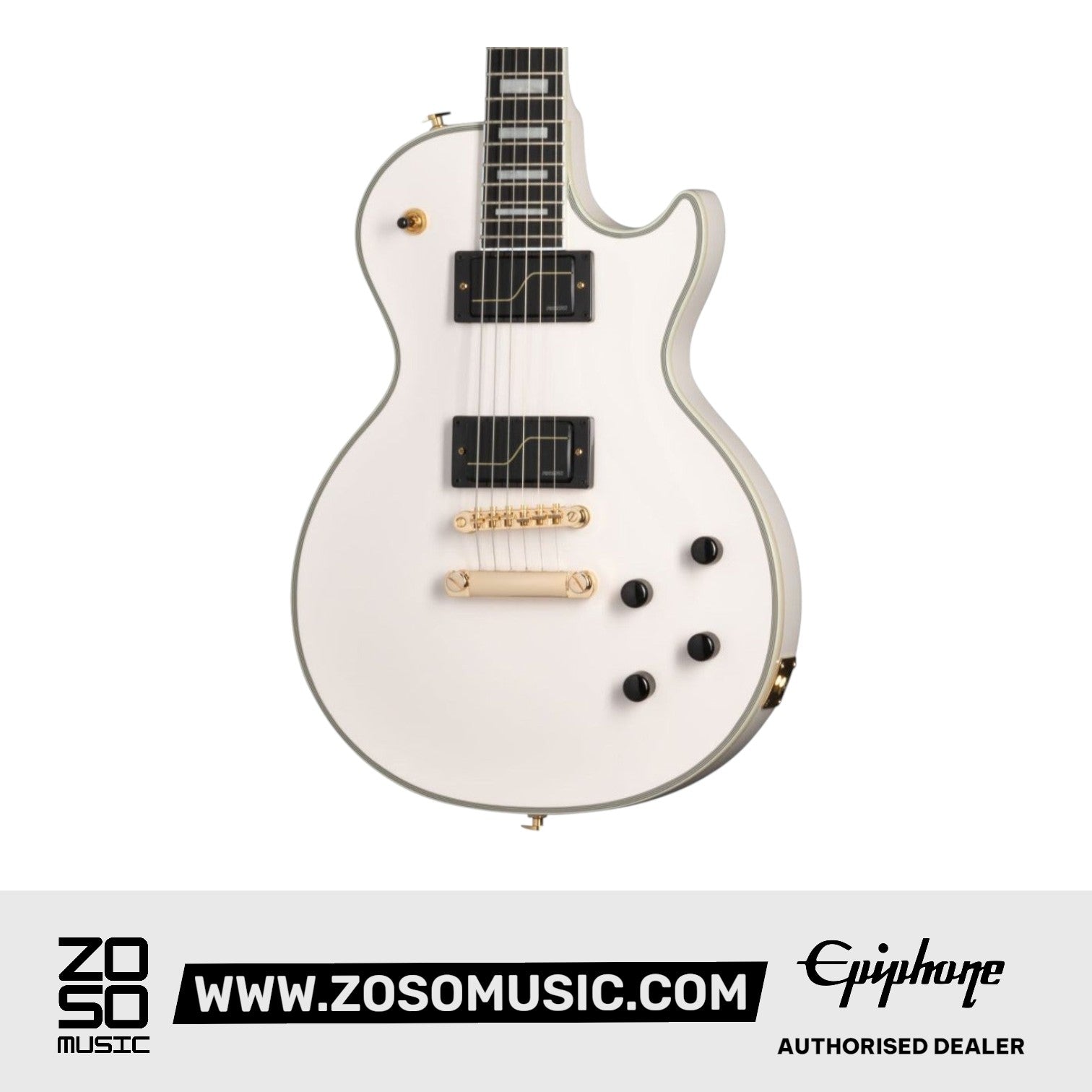 Epiphone EILPCMKH6BWGH3 Matt Heafy Les Paul Custom Origins (Incl. Hard Case) Bone White |  EPIPHONE |  ELECTRIC GUITAR |  Zoso Music