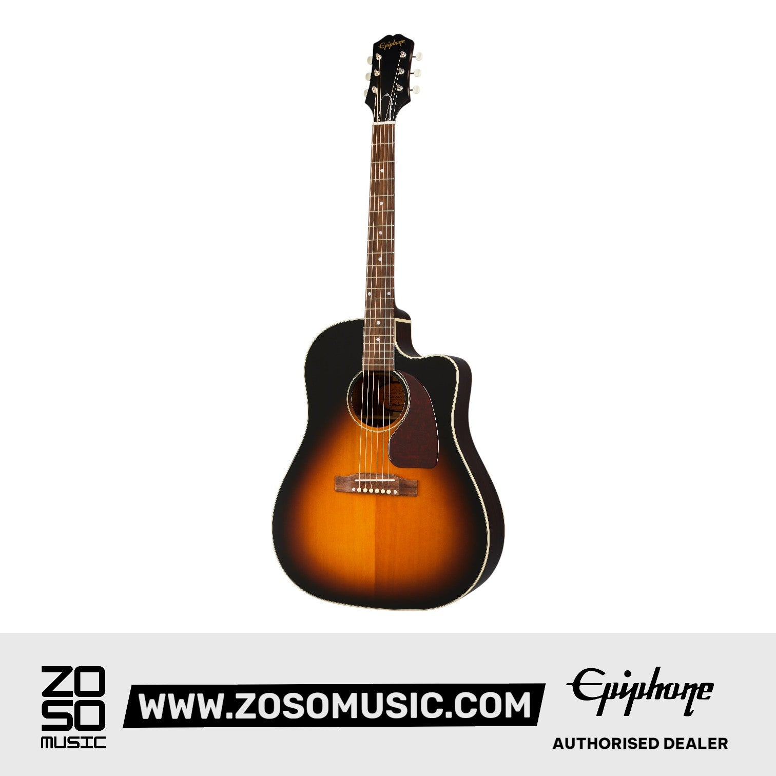 Epiphone IGMTJ45CAVSNH1 J-45 EC (All Solid Wood; Fishman Presys-II-II) Aged Vintage Sunburst Gloss |  EPIPHONE |  ACOUSTIC GUITAR |  Zoso Music