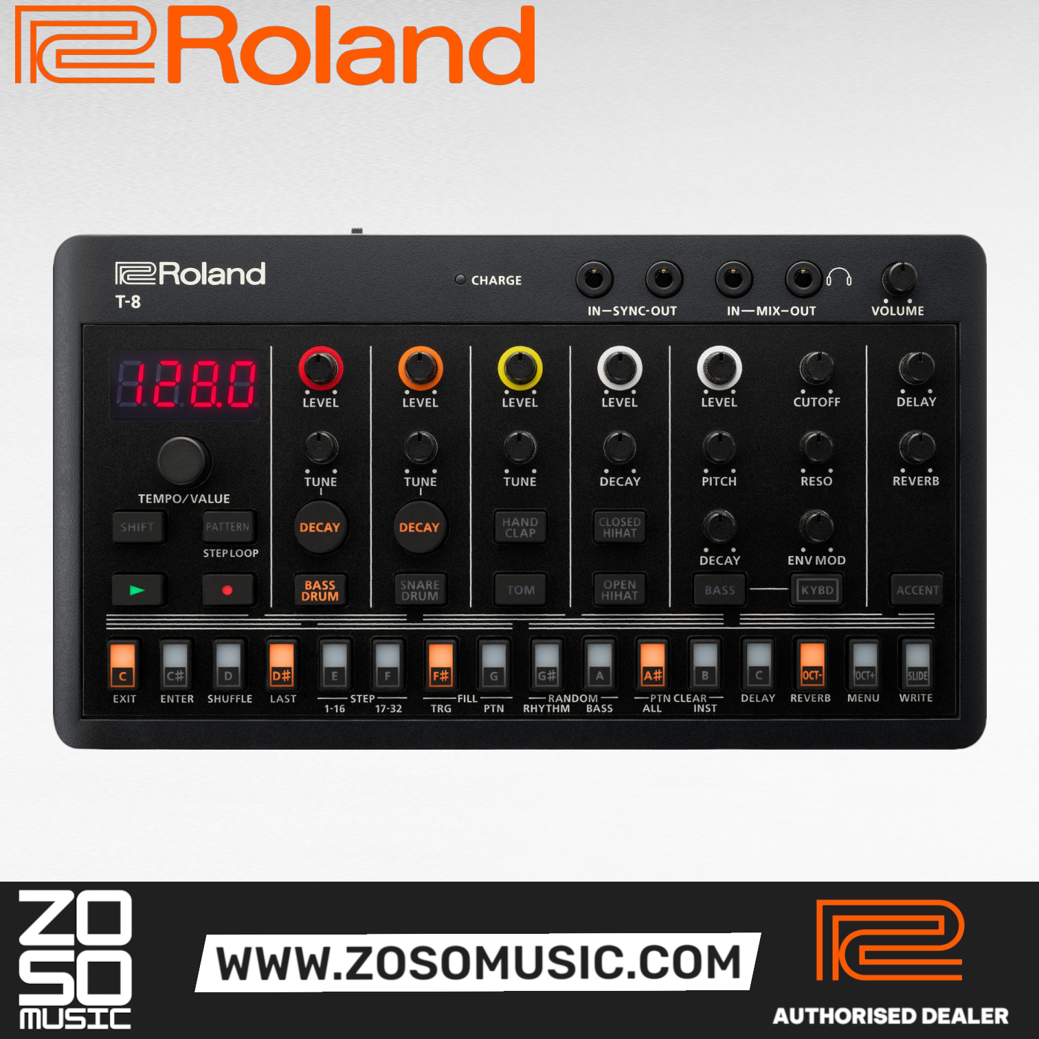Roland Aira Compact T-8 Beat Machine |  ROLAND |  DRUM MACHINE |  Zoso Music