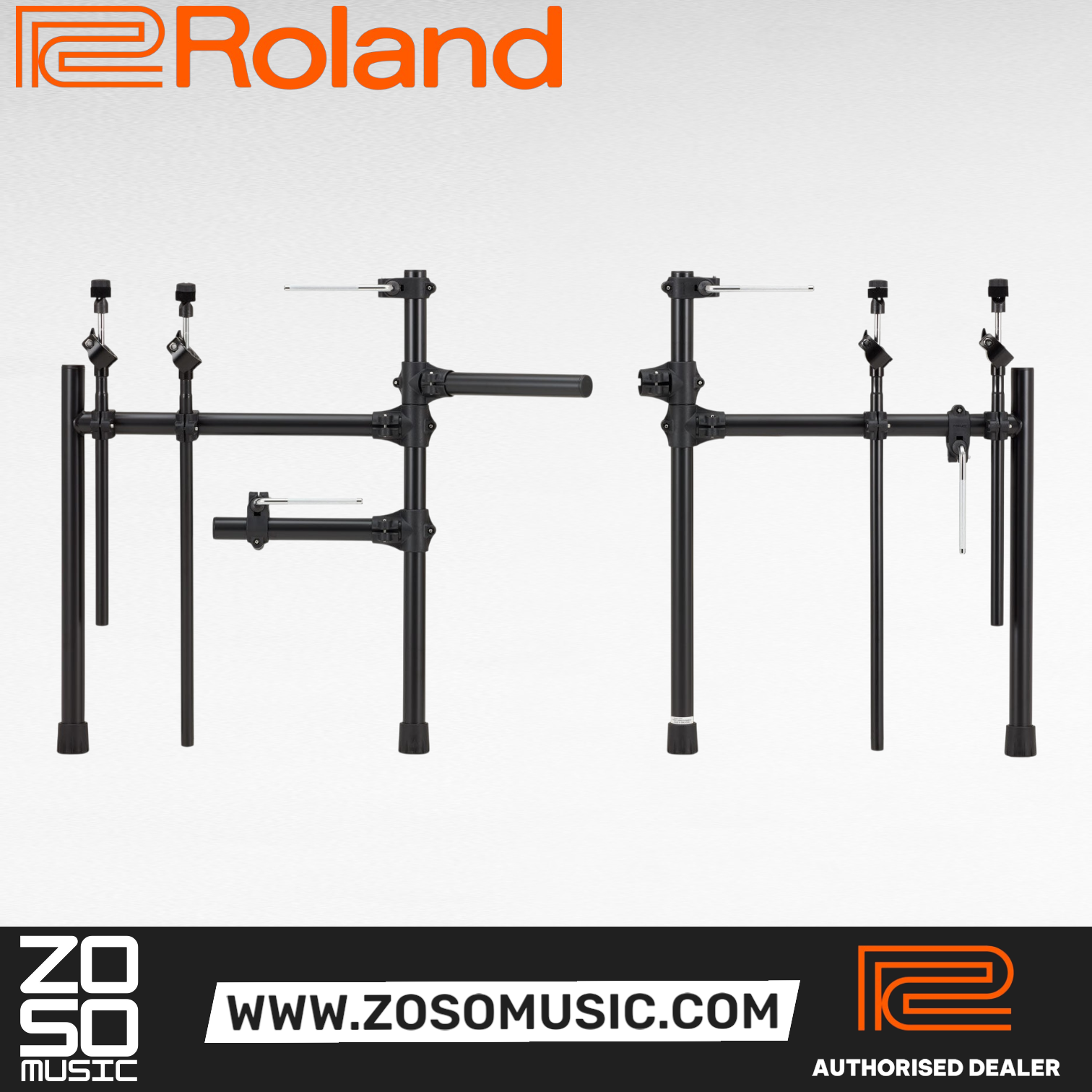 Zoso Music Roland V-Drums TD-07DMK2 electronic drum set black metal rack stand hardware