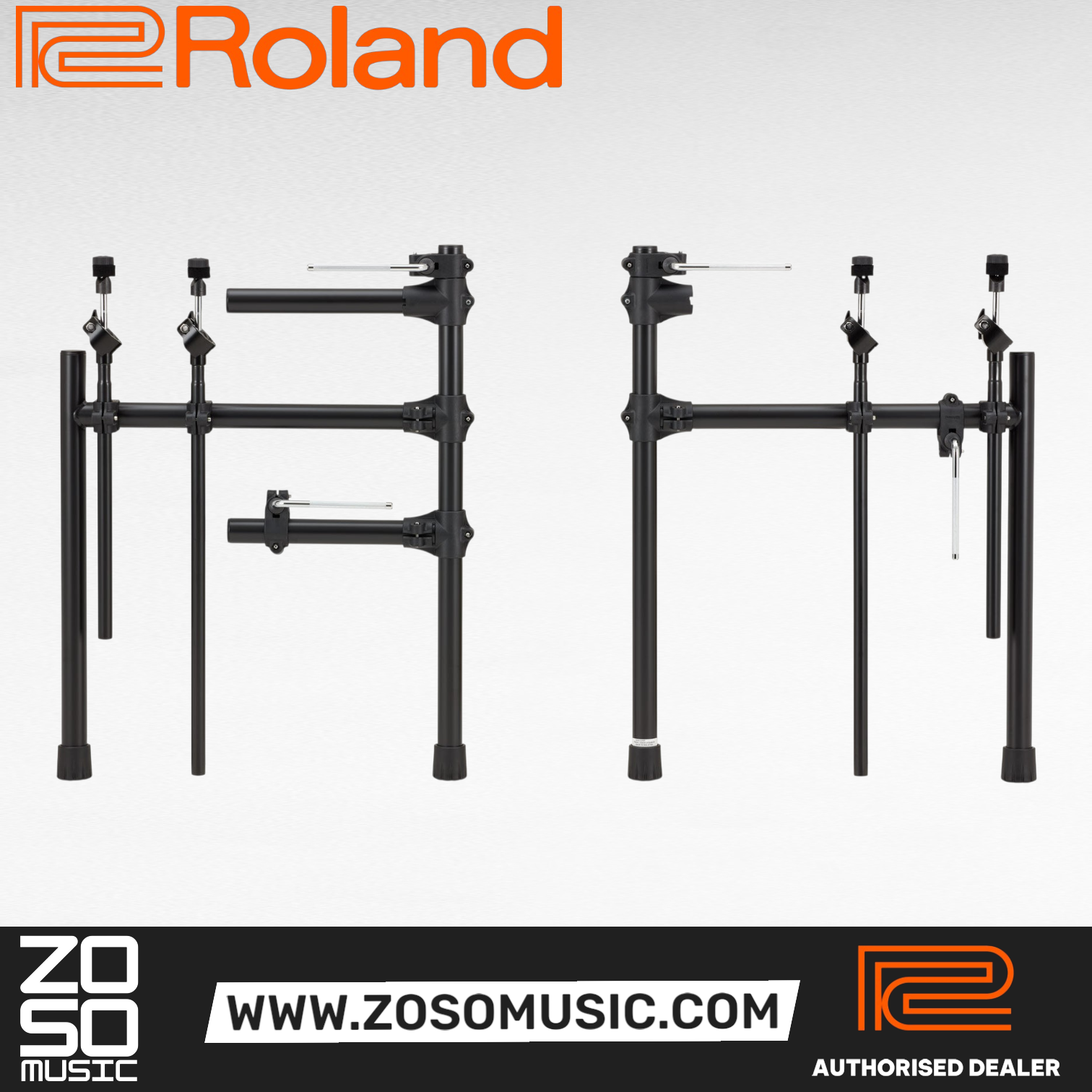 Zoso Music Roland V-Drums TD-07KV2 electronic drum set black metal rack stand hardware