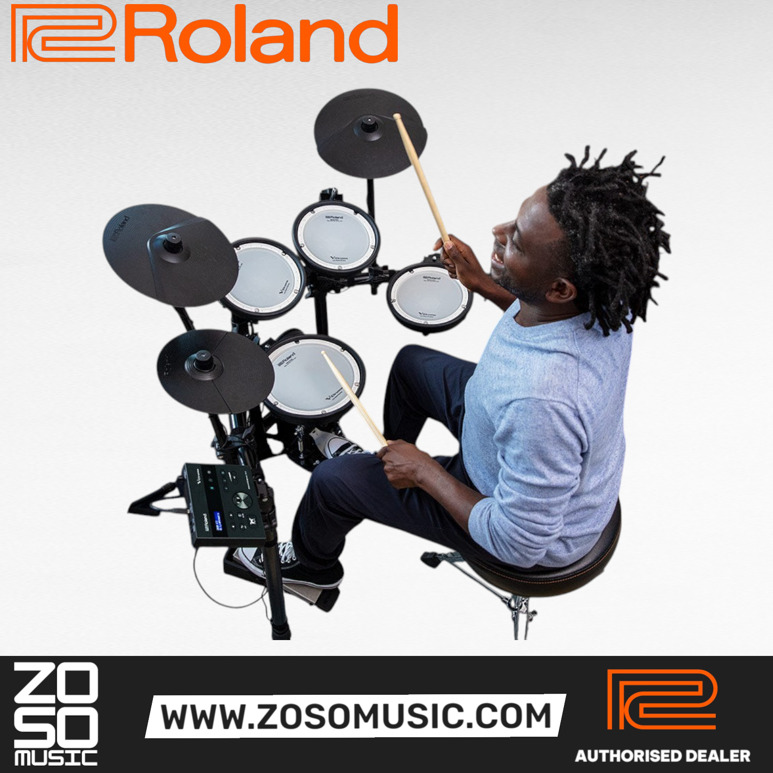 Roland V-Drums TD-07KV Electronic Drum Set, Kick Pedal, Throne and Drumsticks (TD07KV / TD 07KV) |  ROLAND |  DRUM-ELECTRONIC |  Zoso Music