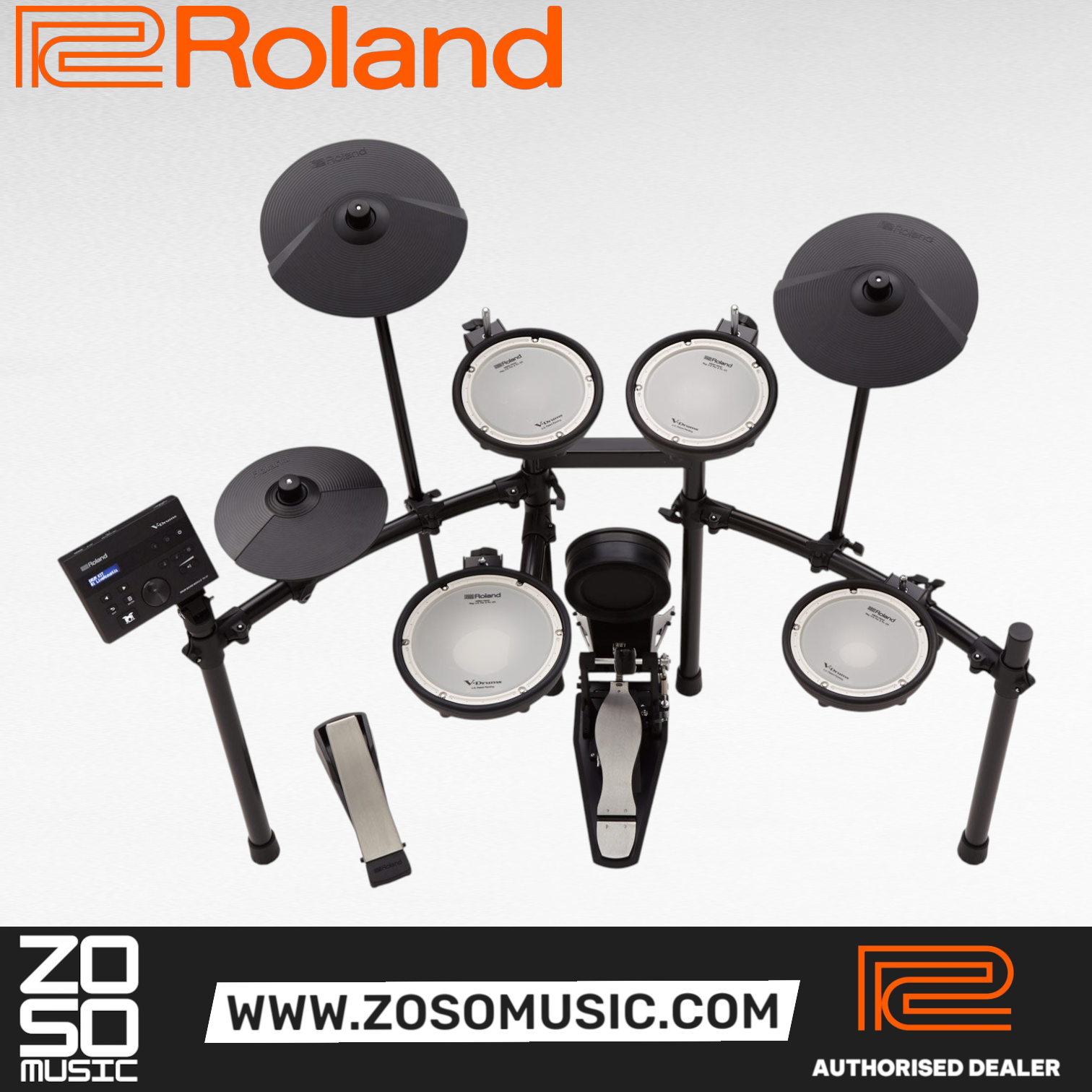 Roland V-Drums TD-07KV Electronic Drum Set, Kick Pedal, Throne and Drumsticks (TD07KV / TD 07KV) |  ROLAND |  DRUM-ELECTRONIC |  Zoso Music