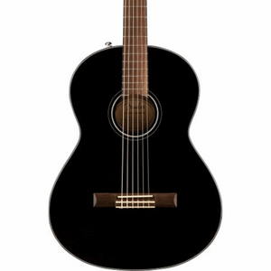 Fender CN-60S Nylon String Classical Guitar, Walnut FB, Black
