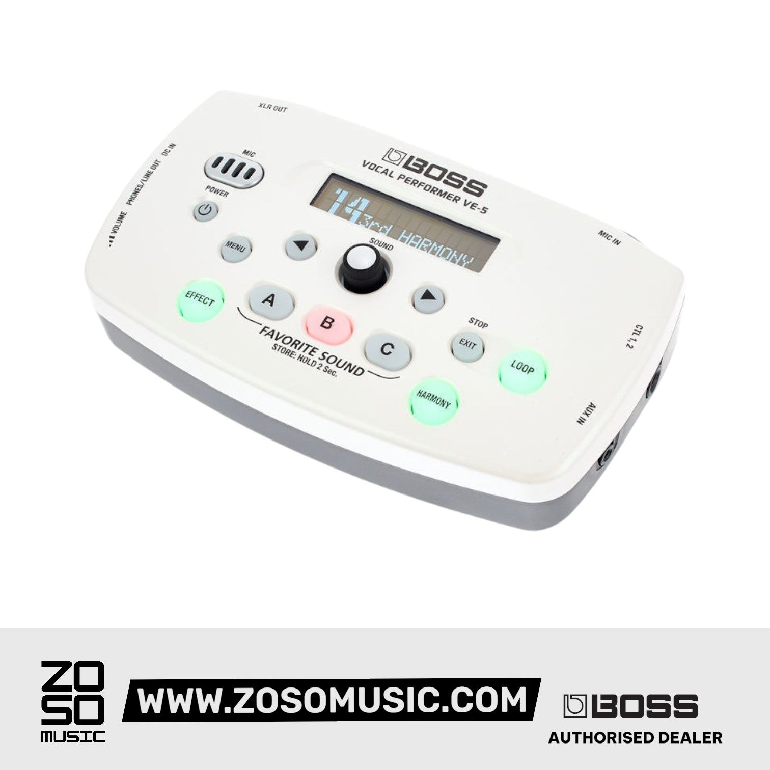 Boss VE-5 Vocal Effects Processor - White |  BOSS |  VOCAL PROCESSORS |  Zoso Music