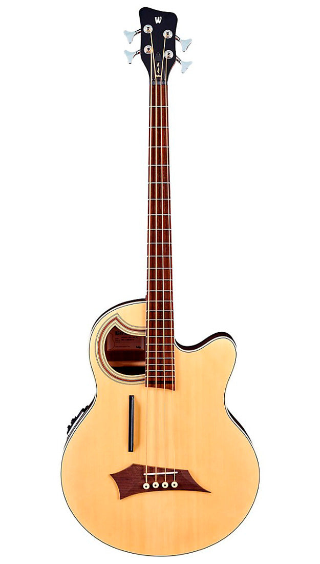 Warwick RockBass Alien Deluxe Hybrid Thinline 4-String Bass Guitar, Natural Transparent Satin |  WARWICK |  BASS GUITAR |  Zoso Music