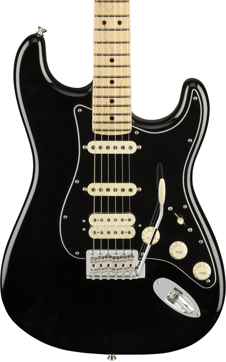 Fender American Performer HSS Stratocaster Electric Guitar, Maple FB, Black