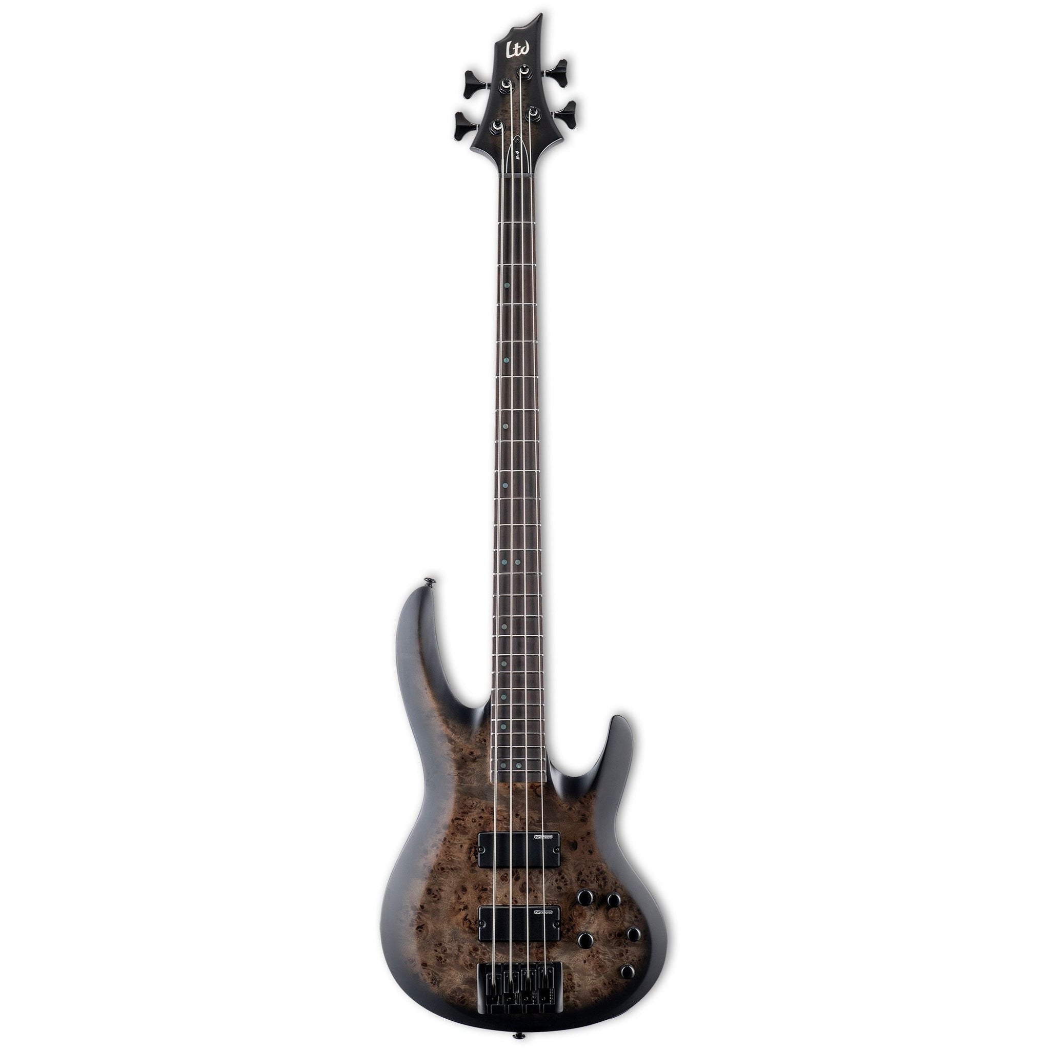 ESP LTD B-5 Ebony Bass Guitar - Charcoal Burst Satin