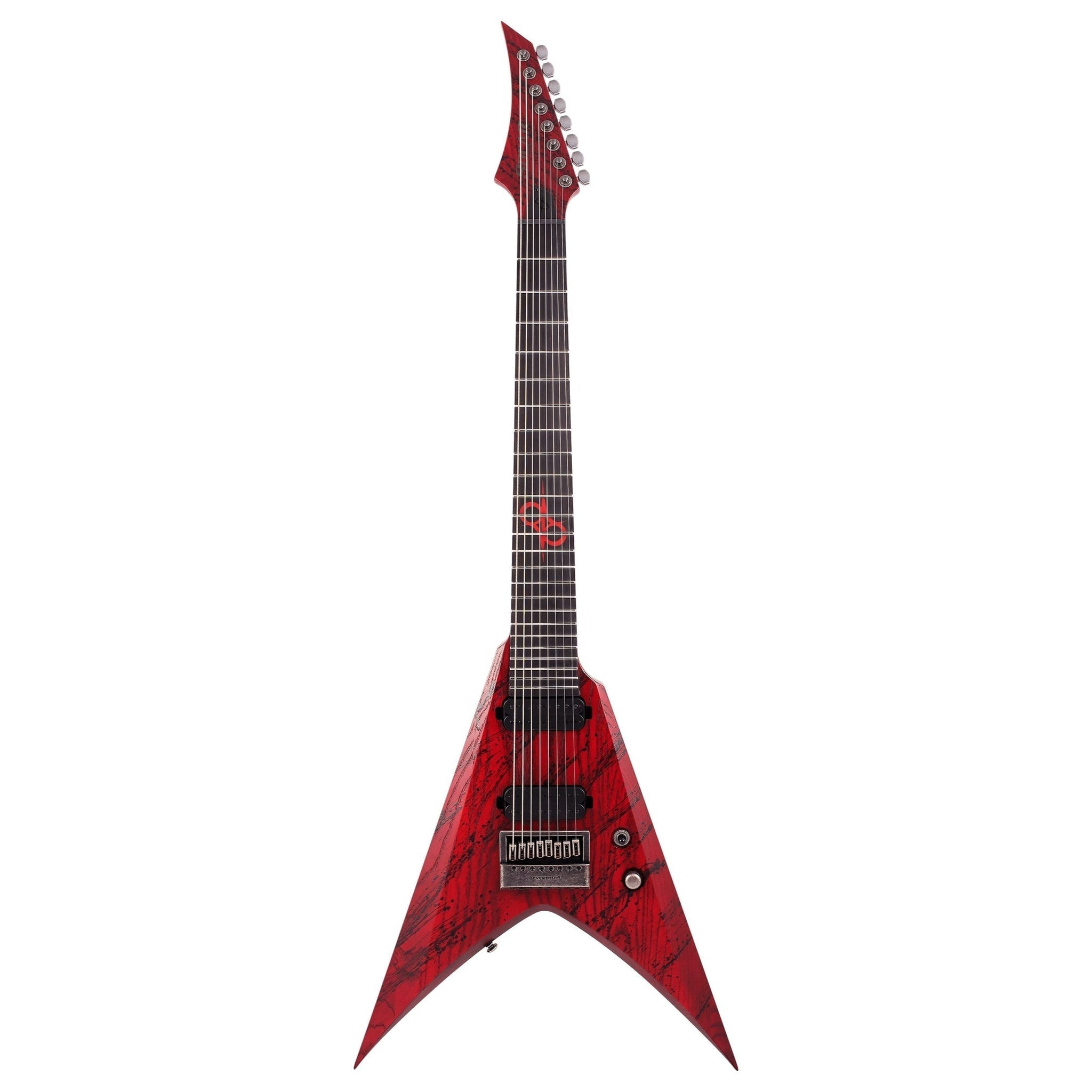 Solar V1.6Canibalismo Red Open Pore and Blood Splatter Electric Guitar |  SOLAR |  ELECTRIC GUITAR |  Zoso Music