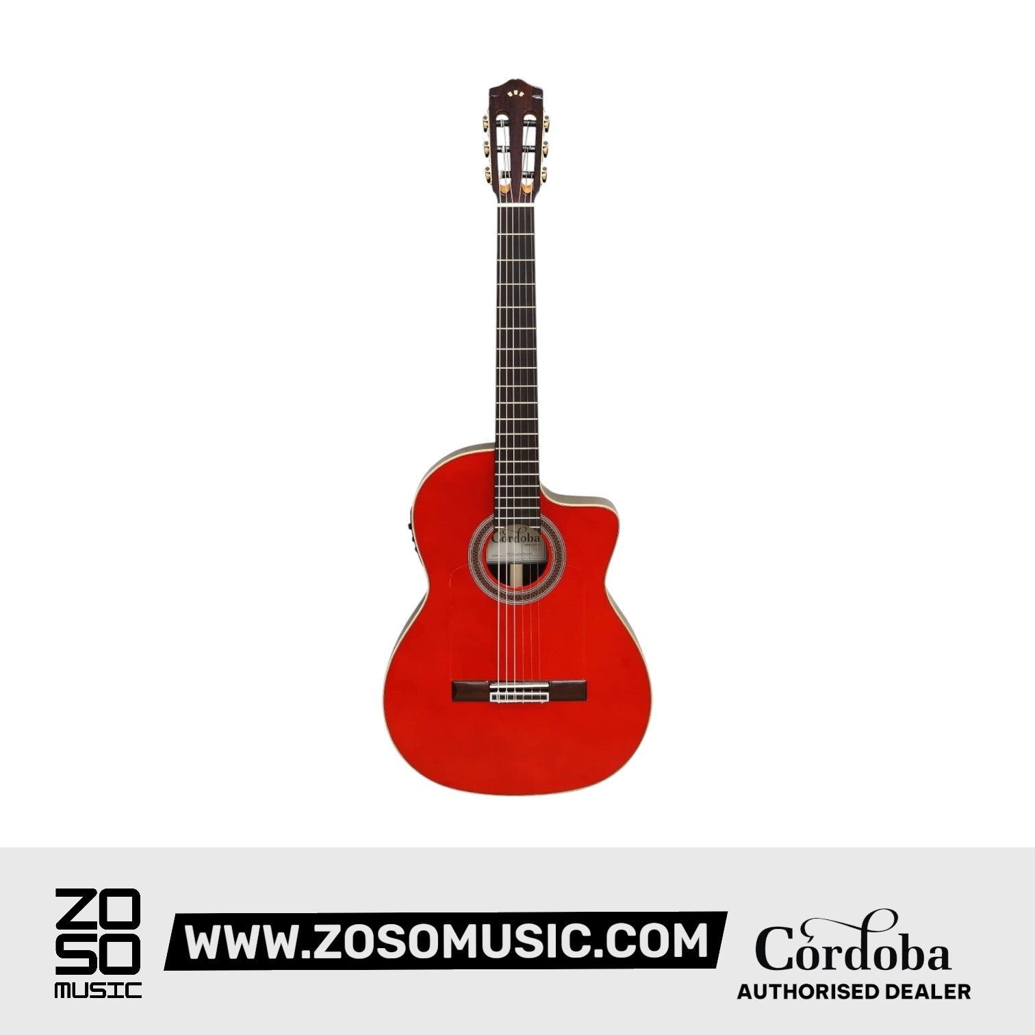 Cordoba GK Studio Negra Classical Guitar - Solid European Spruce Top, Rosewood Back & Sides with Pickup - Wine Red |  CORDOBA |  CLASSICAL GUITAR |  Zoso Music