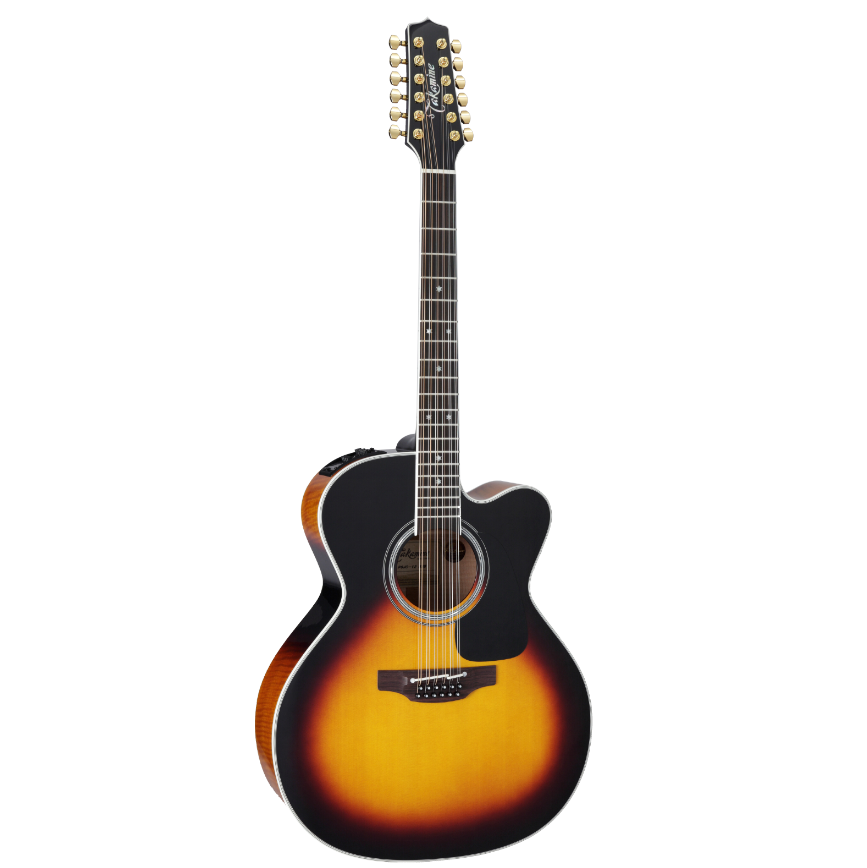 TAKAMINE P6JC12BSB PRO SERIES 12-STRING JUMBO CUTAWAY ACOUSTIC-ELECTRIC GUITAR, BROWN SUNBURST, CTP-3 PREAMP & HARD CASE (MADE IN JAPAN)