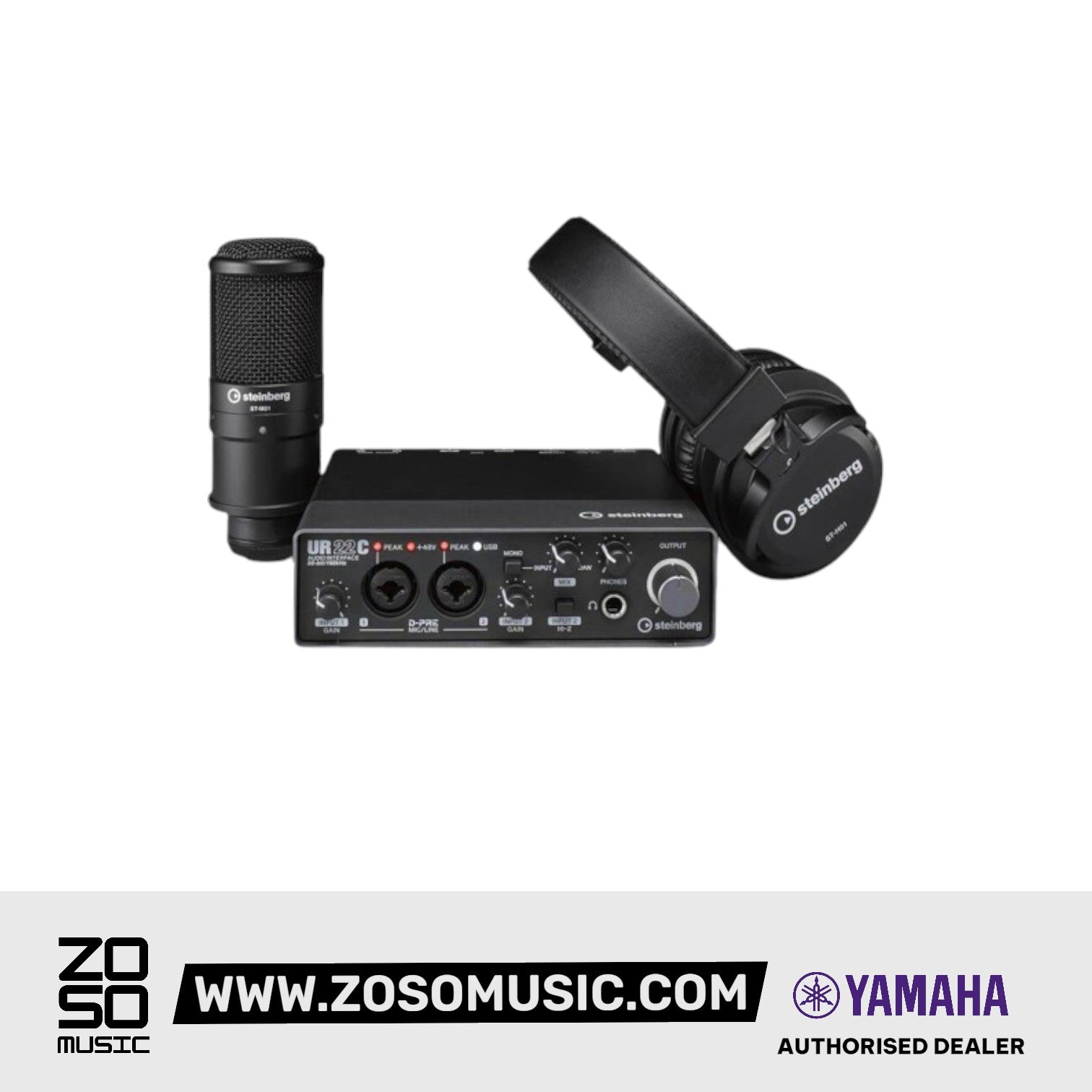Yamaha Steinberg UR22C Recording Pack Info | Zoso Music Sdn Bhd