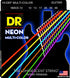 DR Strings NMCE-10 NEON Multi-Colour Coated Nickel Plated Electric Guitar Strings | Medium (010 - 046) |  DR STRINGS |  STRINGS-ELECTRIC GUITAR |  Zoso Music