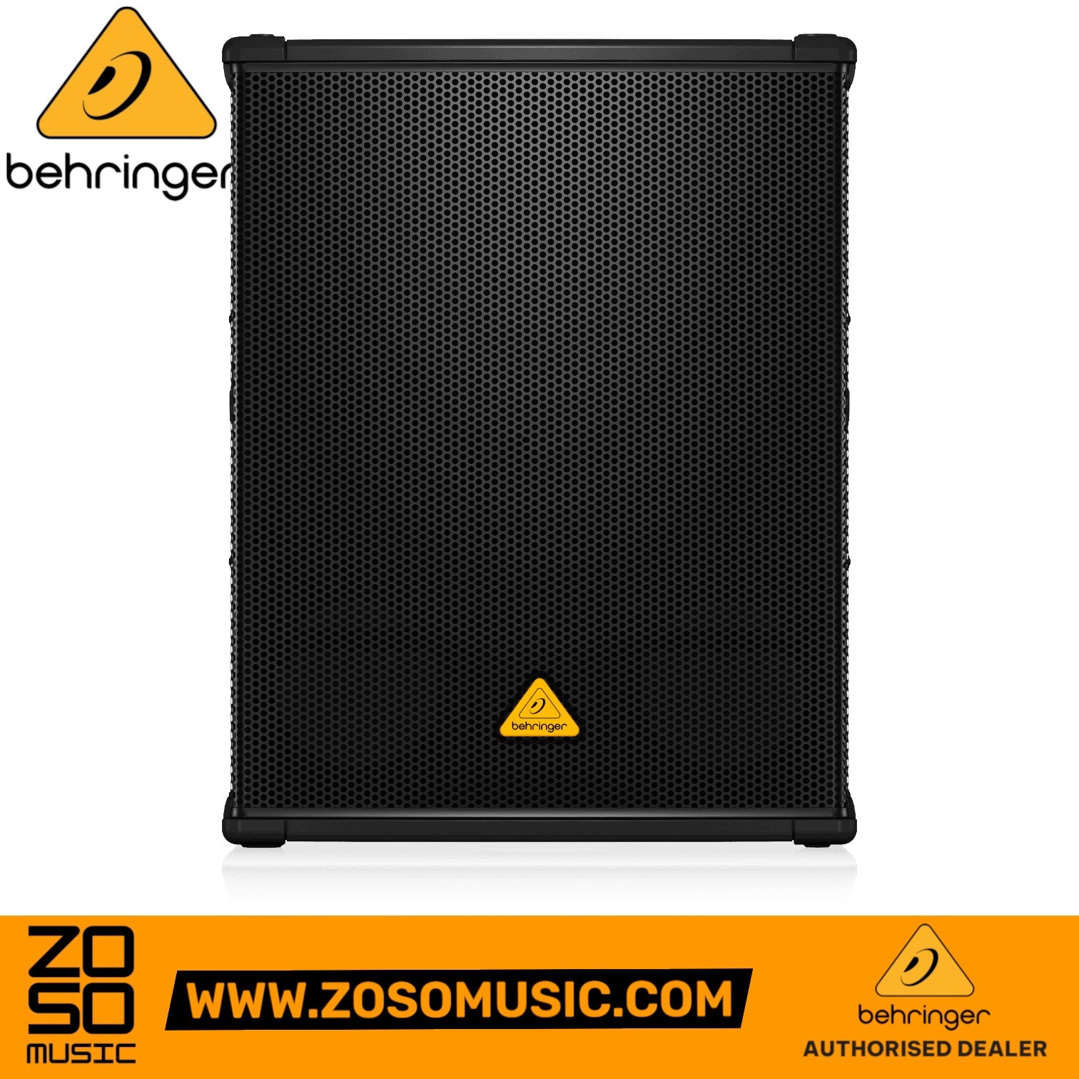 Behringer B1800X PRO 18-inch PA subwoofer with black metal grille, sold by Zoso Music