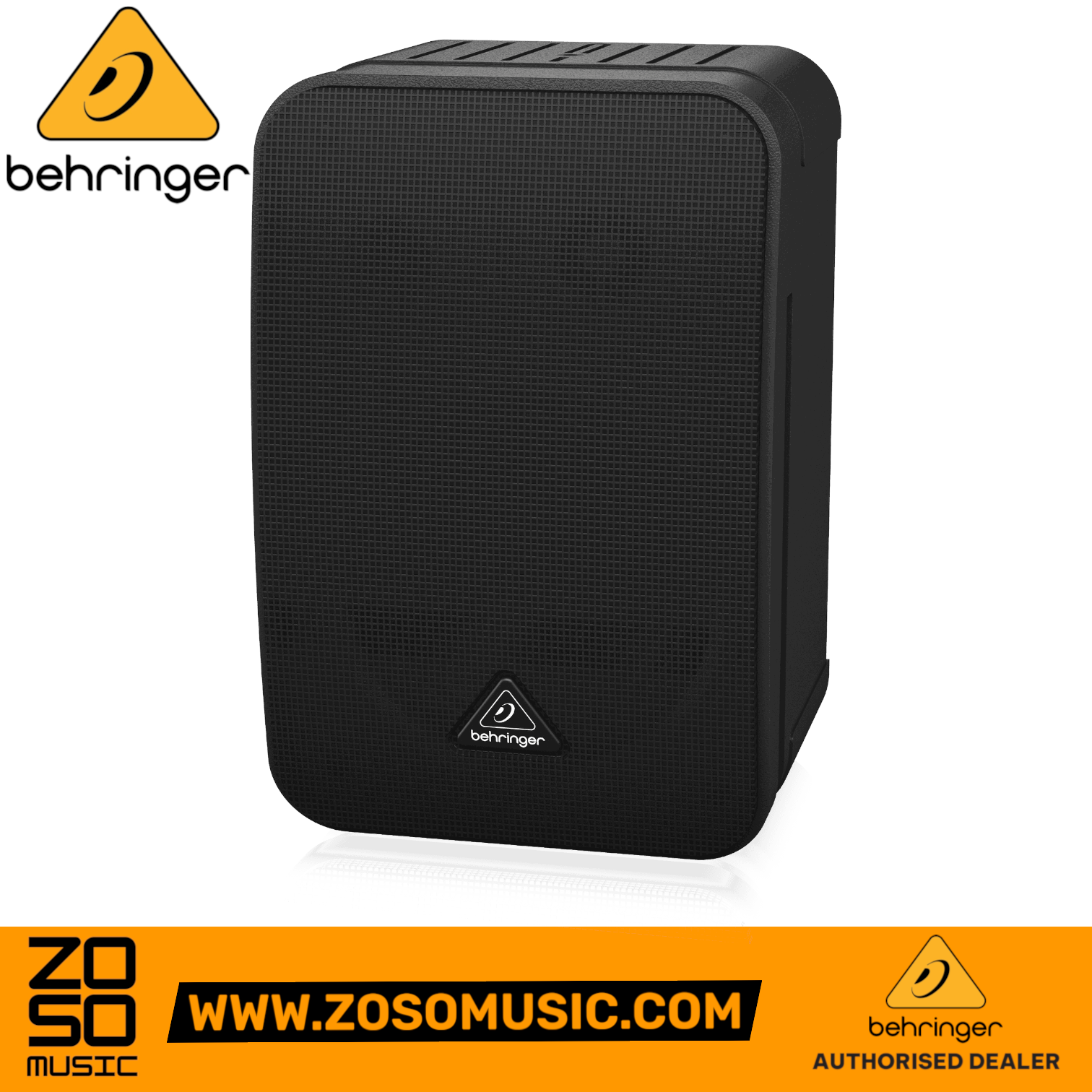 Zoso Music Behringer 1C-BK 100-watt black 2-way monitor speaker with protective grille and logo