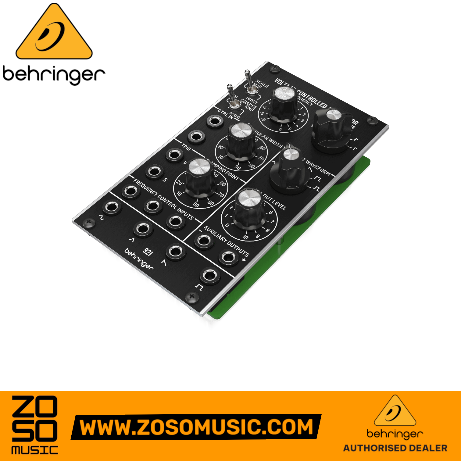 Zoso Music Behringer 921 voltage controlled oscillator Eurorack module with black panel and vintage-style knobs