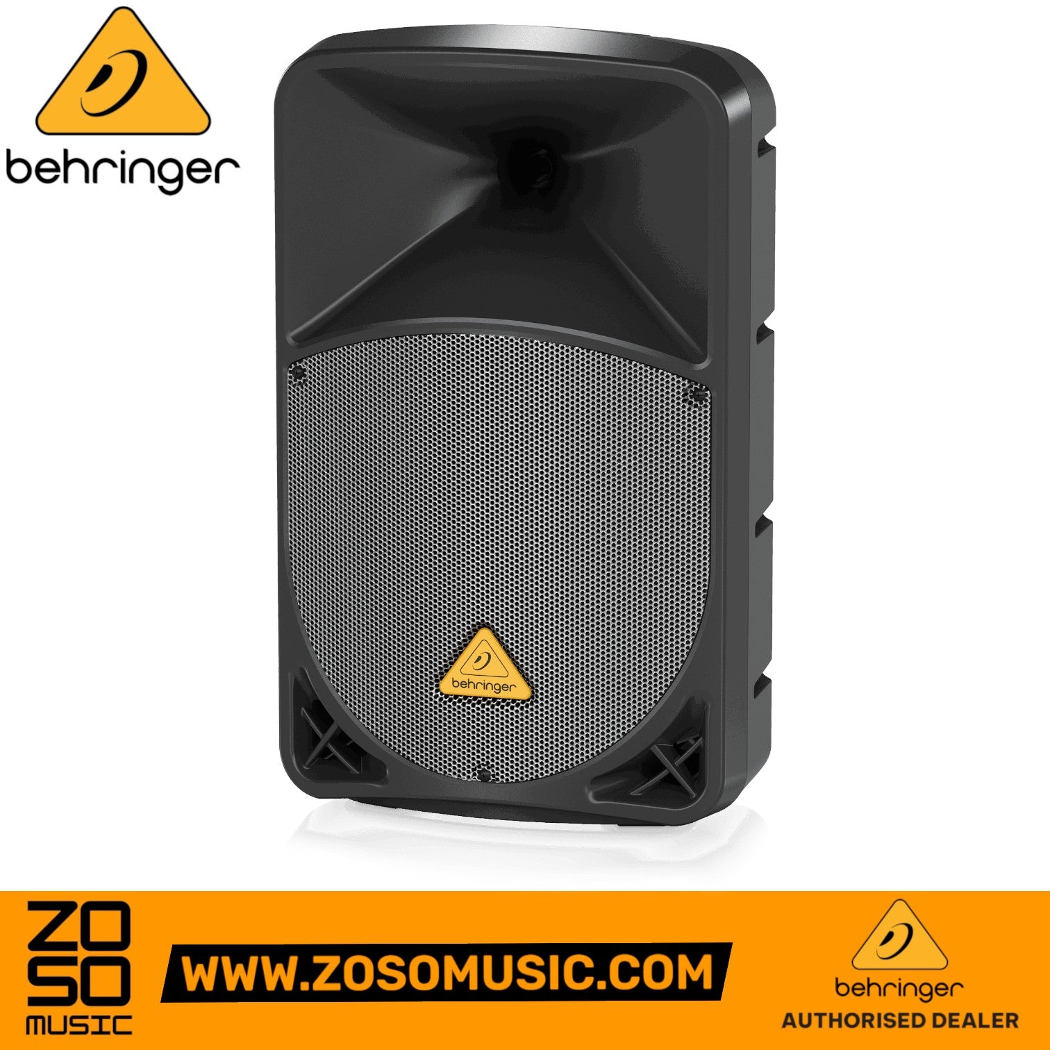 Zoso Music Behringer B112MP3 active 12-inch PA speaker with integrated mixer and MP3 player in black