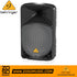 Zoso Music Behringer B115MP3 active 2-way 15-inch PA speaker with black trapezoidal enclosure and front metal grille