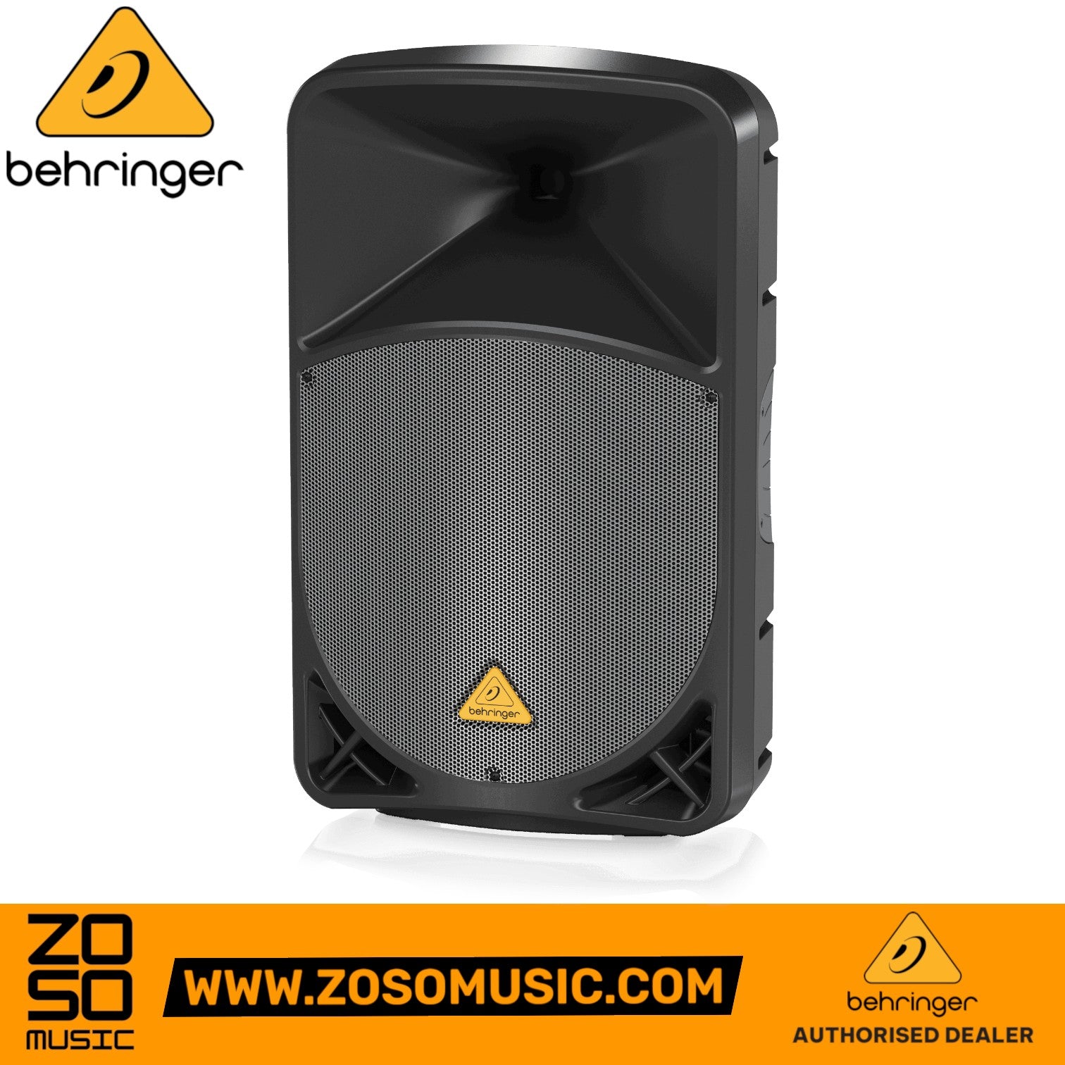 Zoso Music Behringer B115W 1000-watt active 15-inch PA speaker with Bluetooth connectivity and integrated mixer