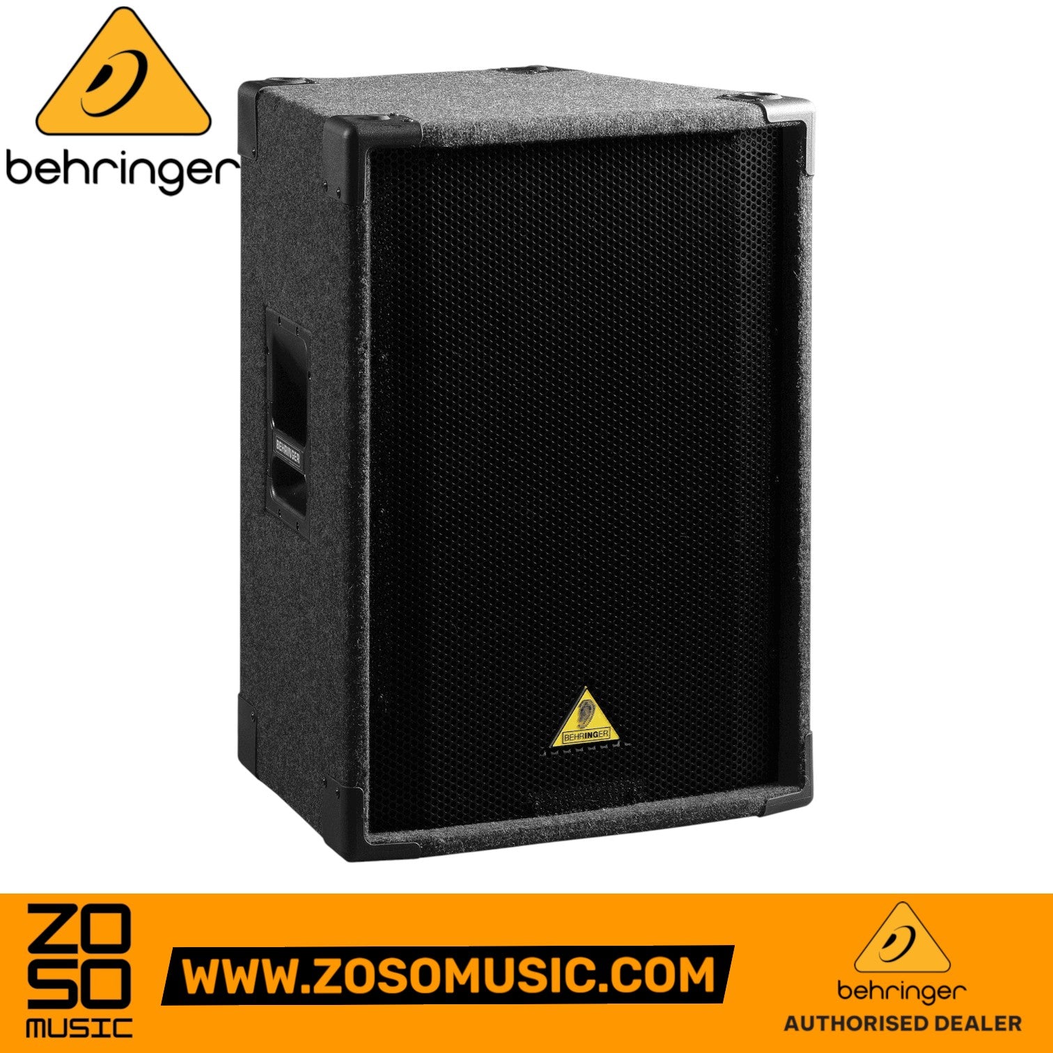 Zoso Music Behringer B1520 PRO 15-inch passive PA loudspeaker with rugged steel grill and ergonomic side handles