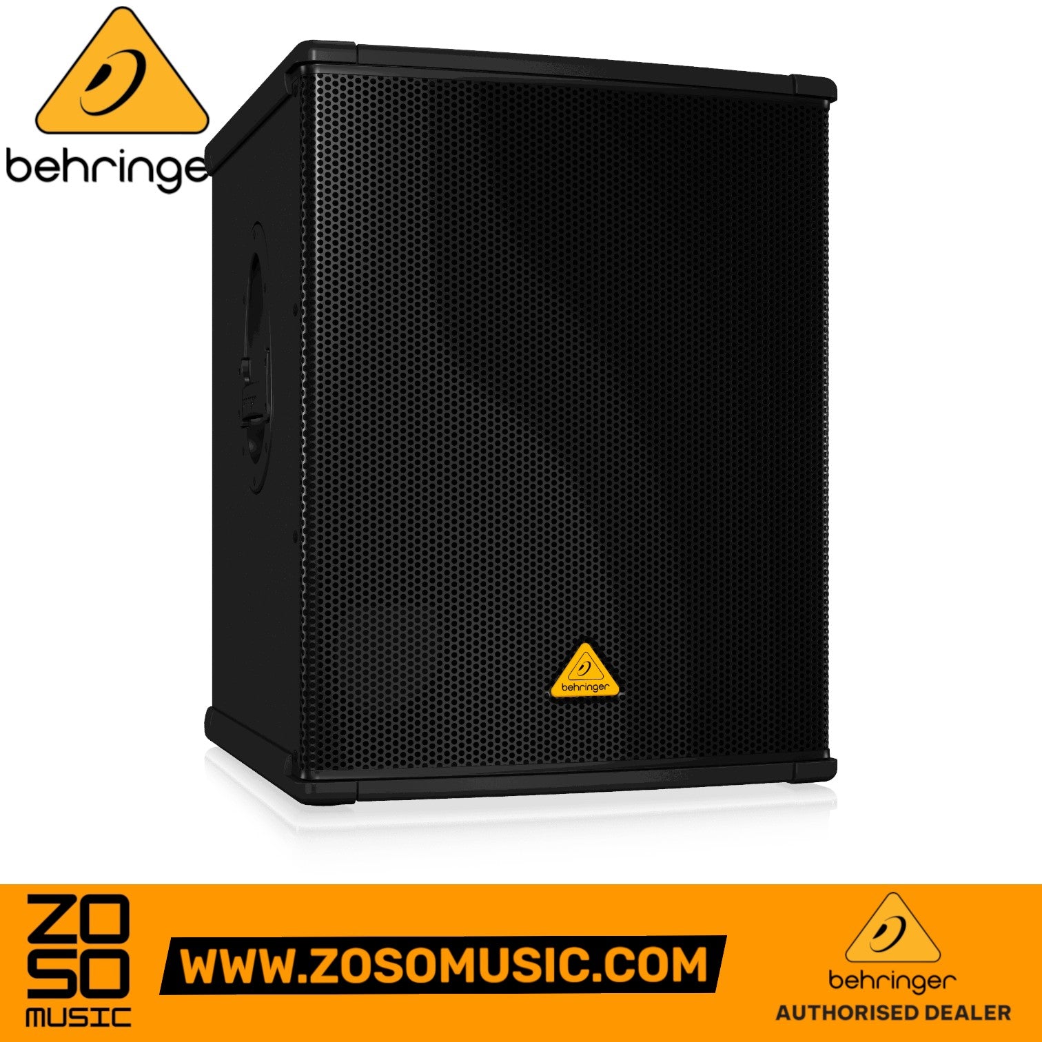 Zoso Music Behringer B1800X PRO 18-inch professional PA subwoofer with a rugged black grille and front logo.