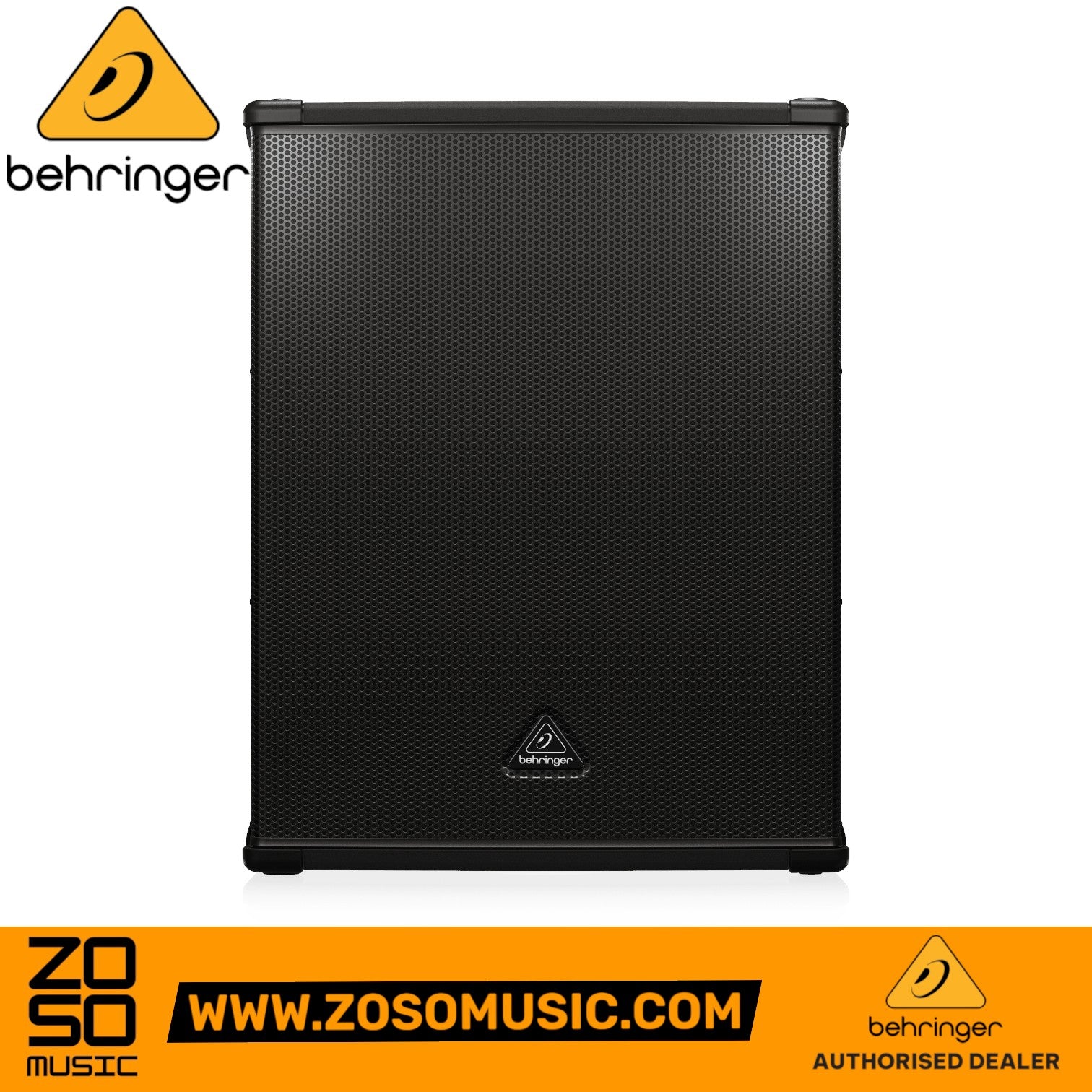 Zoso Music Behringer B1800XP active 3000 watt PA subwoofer with 18-inch Turbosound speaker and black metal grille